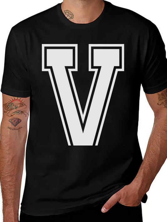 Letter V T-Shirt - Stylish Graphic Tee