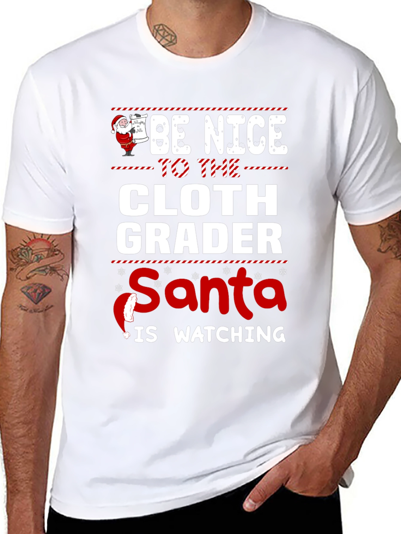 Funny Santa Cloth Grader Christmas T-Shirt