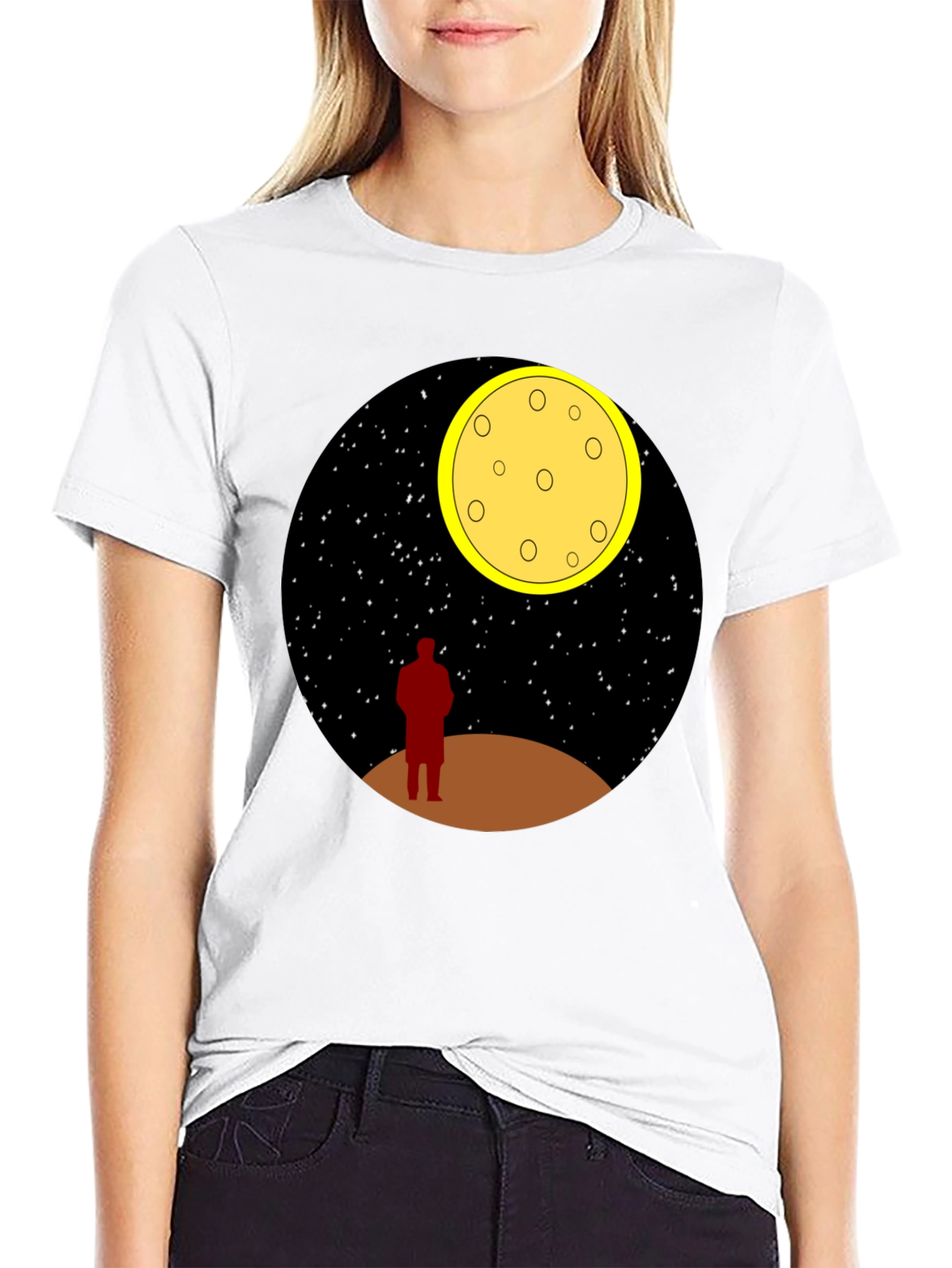 Man on the Moon Graphic Tee - Black