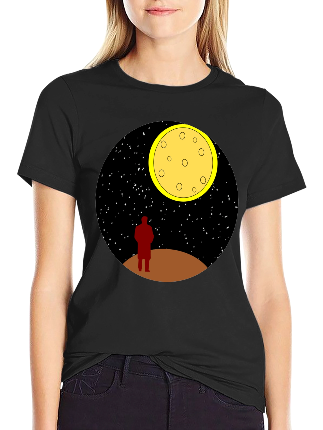 Man on the Moon Graphic Tee - Black