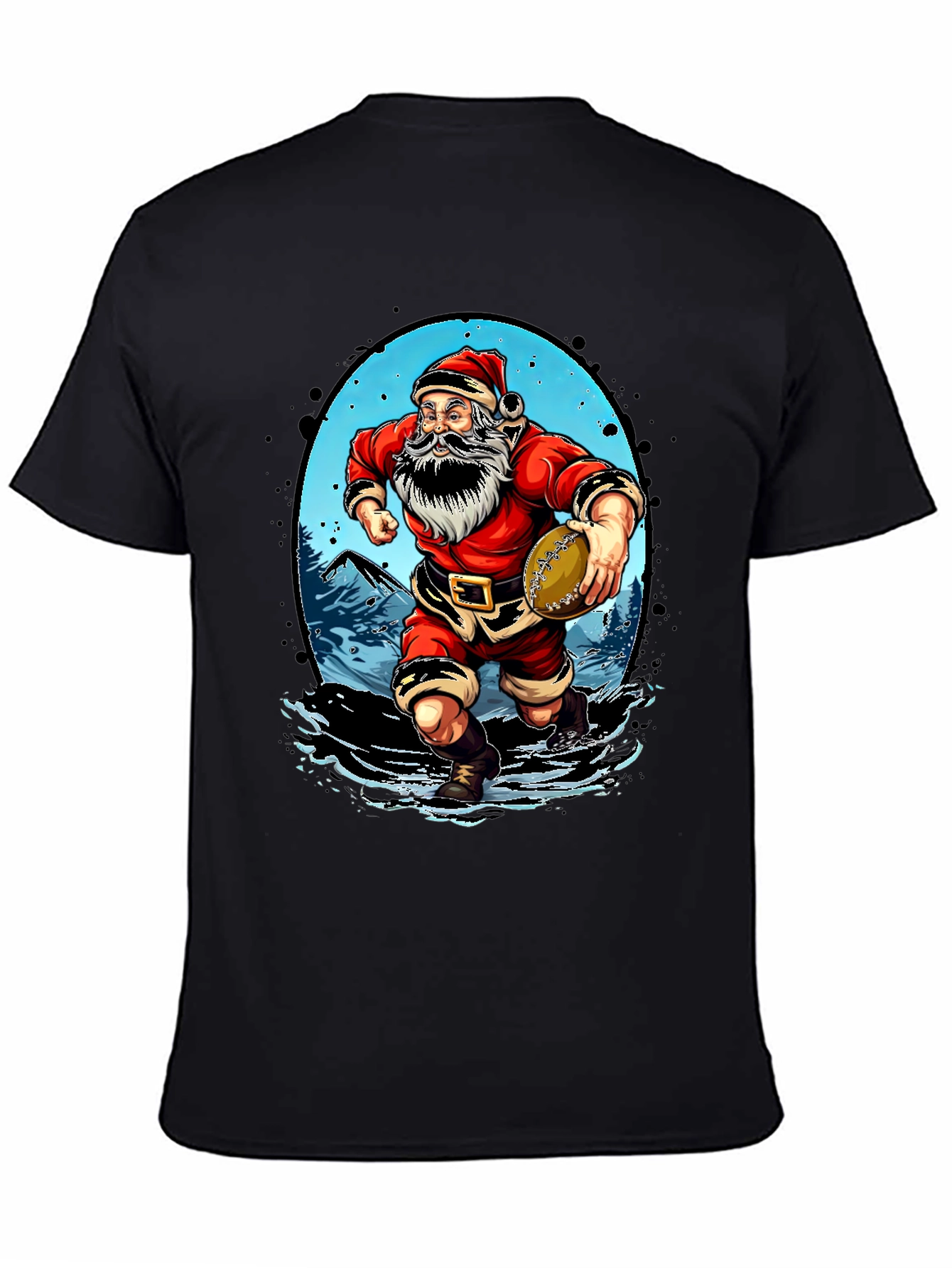 Santa Rugby T-Shirt - Christmas Sports Tee