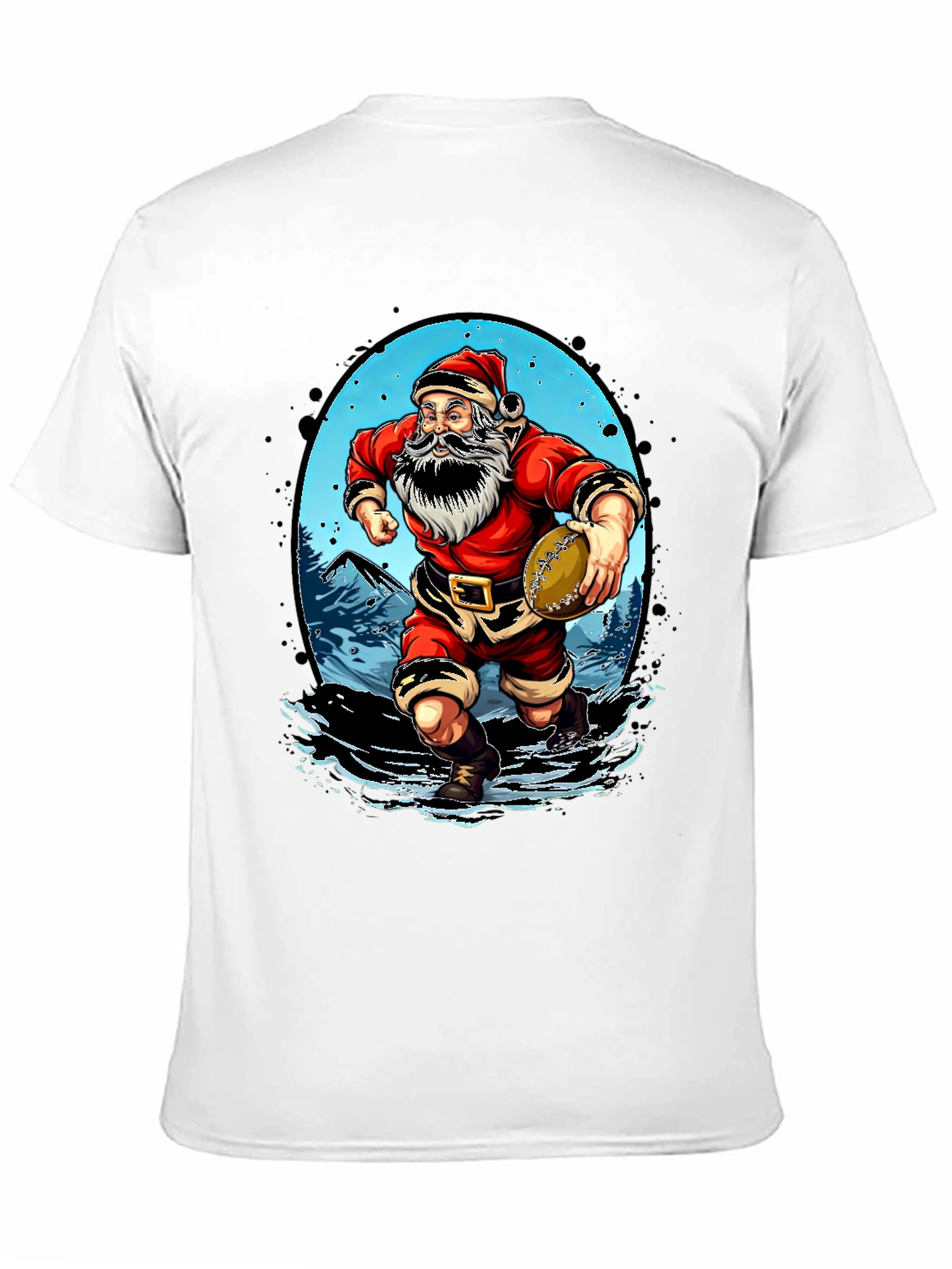 Santa Rugby T-Shirt - Christmas Sports Tee