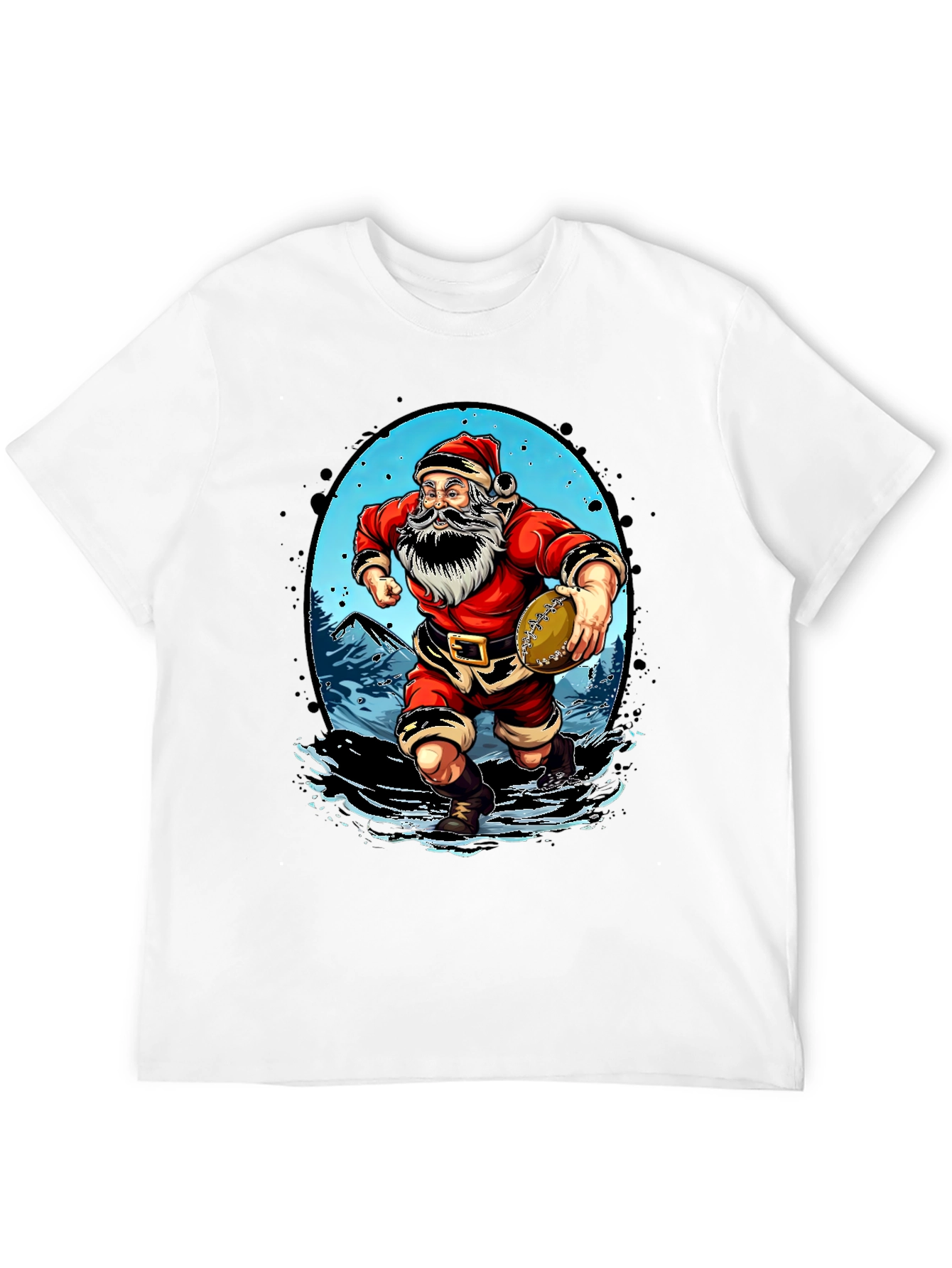 Santa Rugby T-Shirt - Christmas Sports Tee