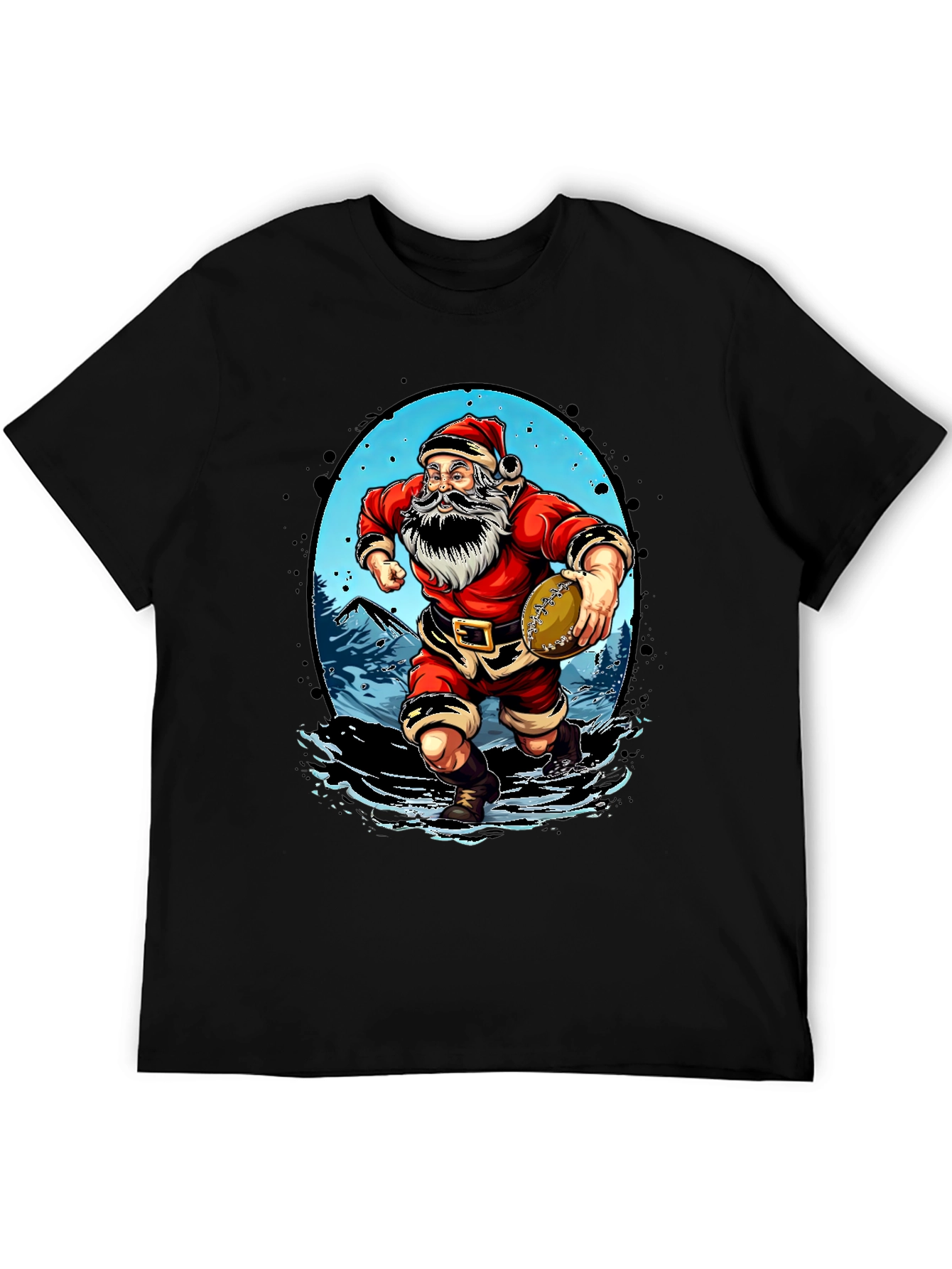 Santa Rugby T-Shirt - Christmas Sports Tee