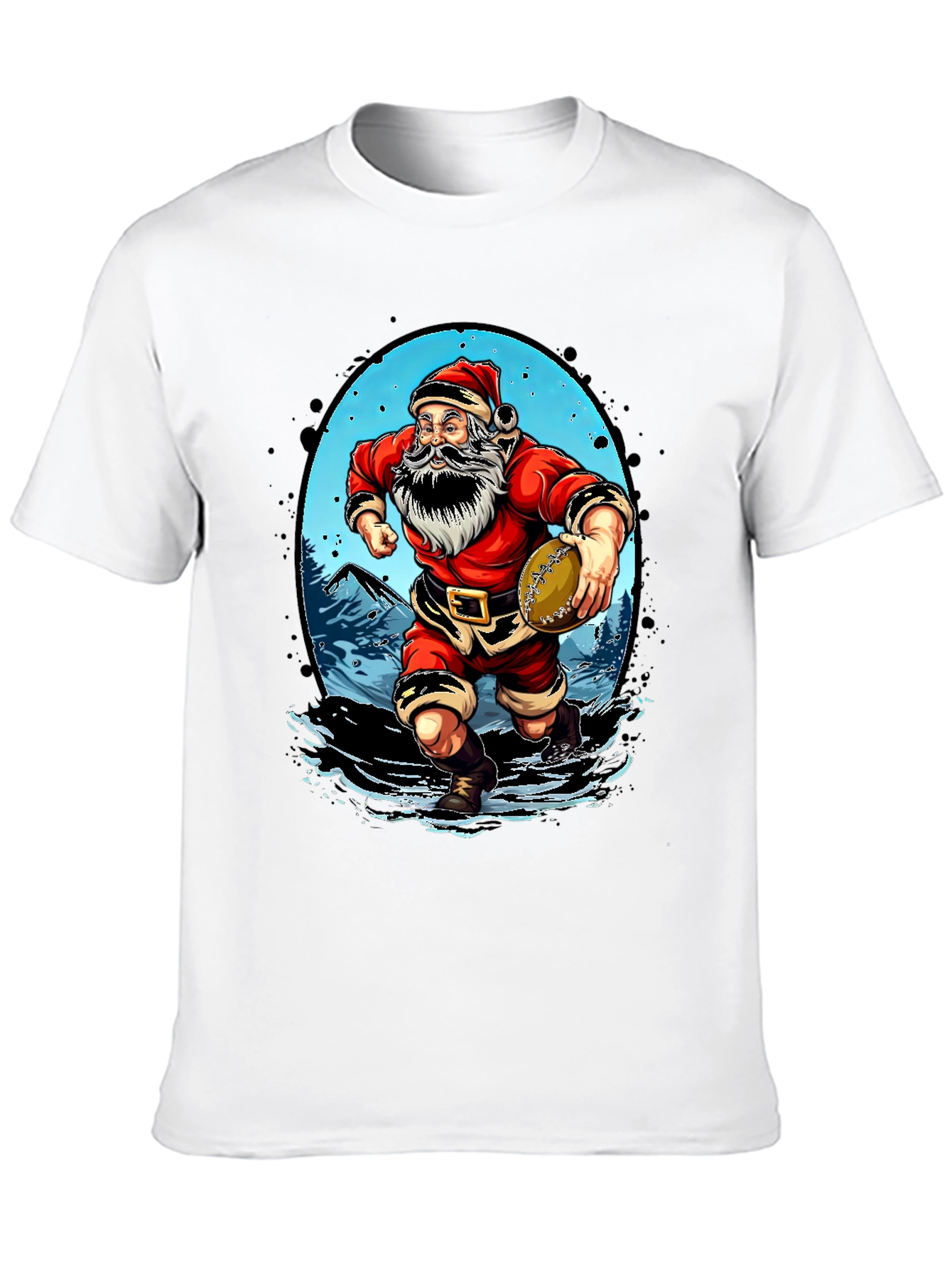 Santa Rugby T-Shirt - Christmas Sports Tee