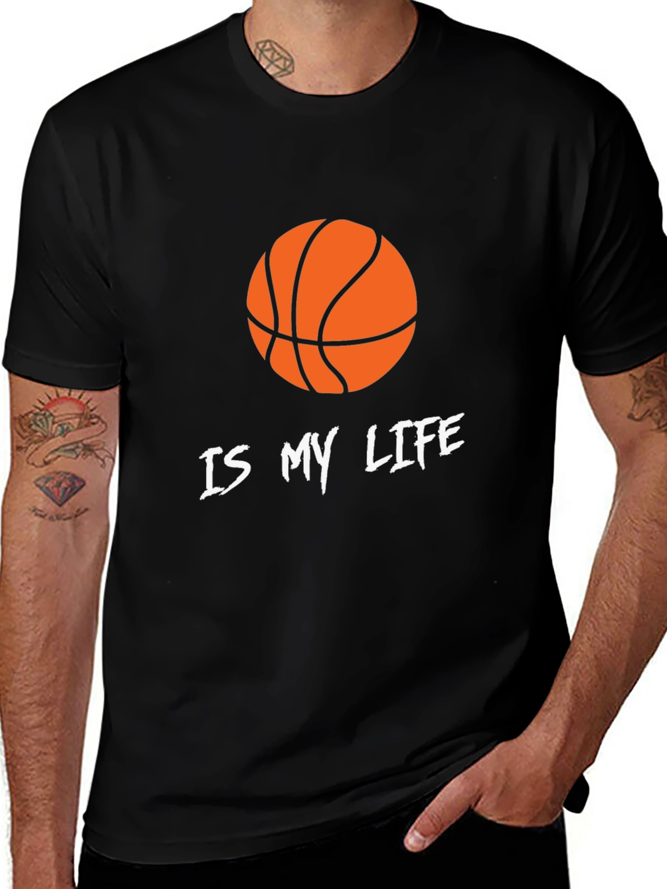 Basketball Is My Life Graphic T-Shirt - Black