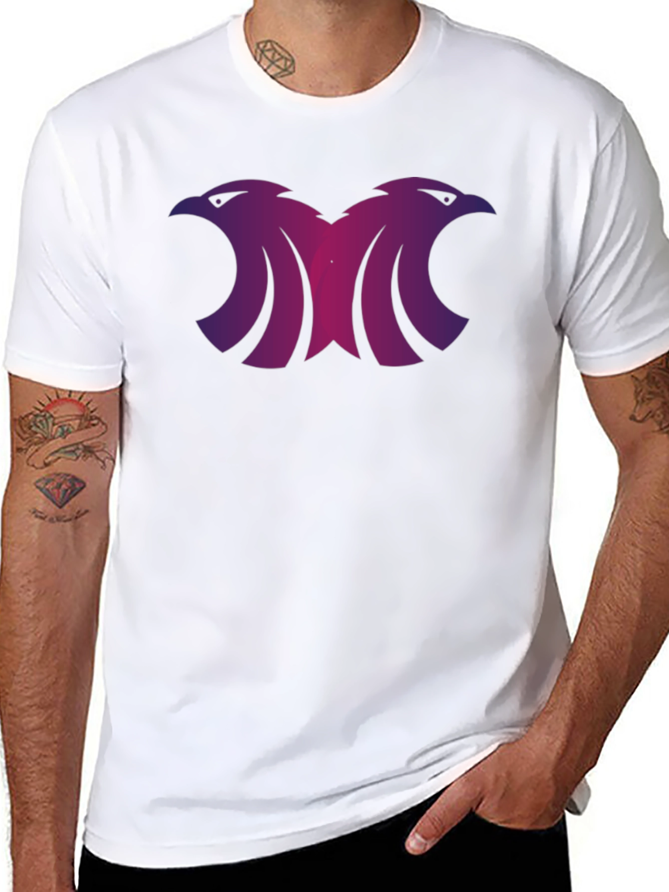 Black Tee with Double Eagle Graphic