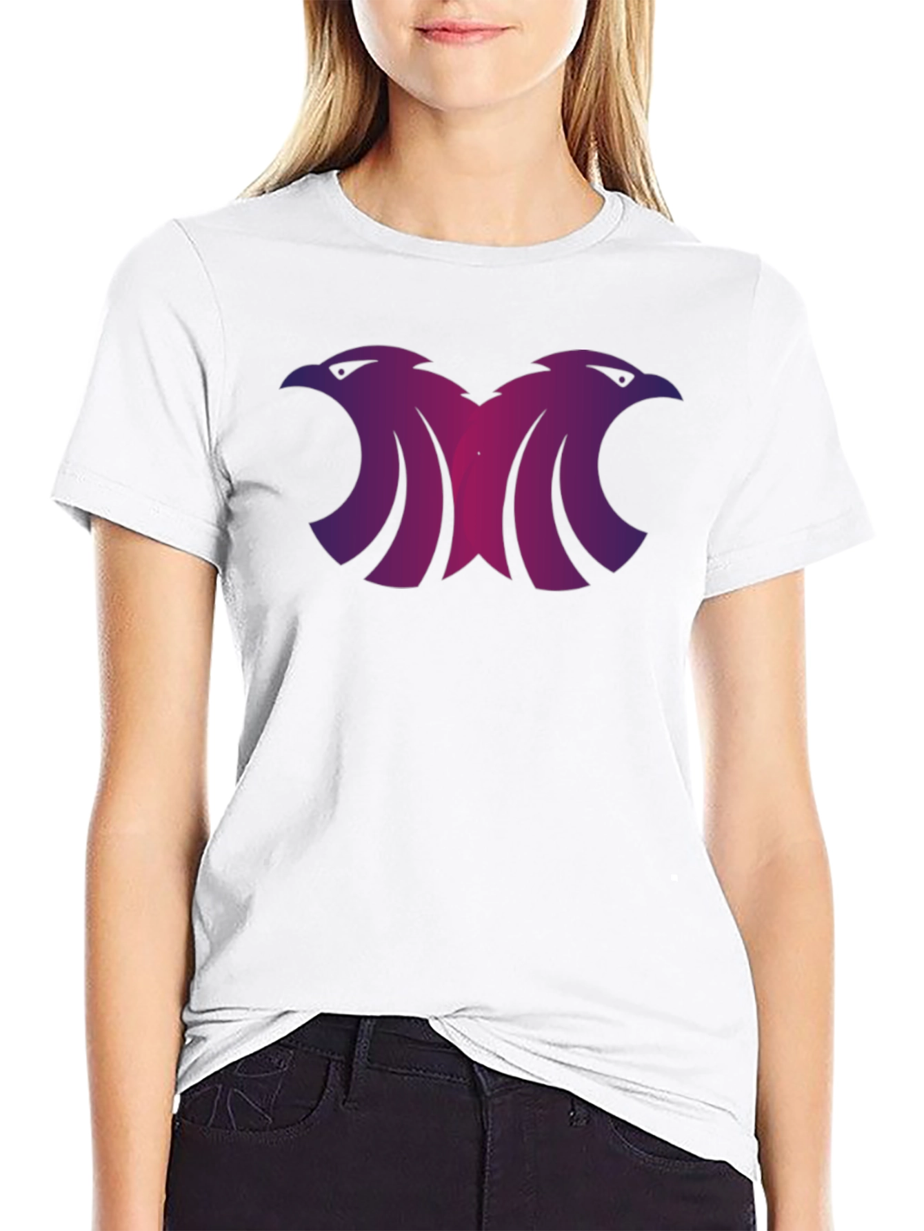 Black Tee with Double Eagle Graphic