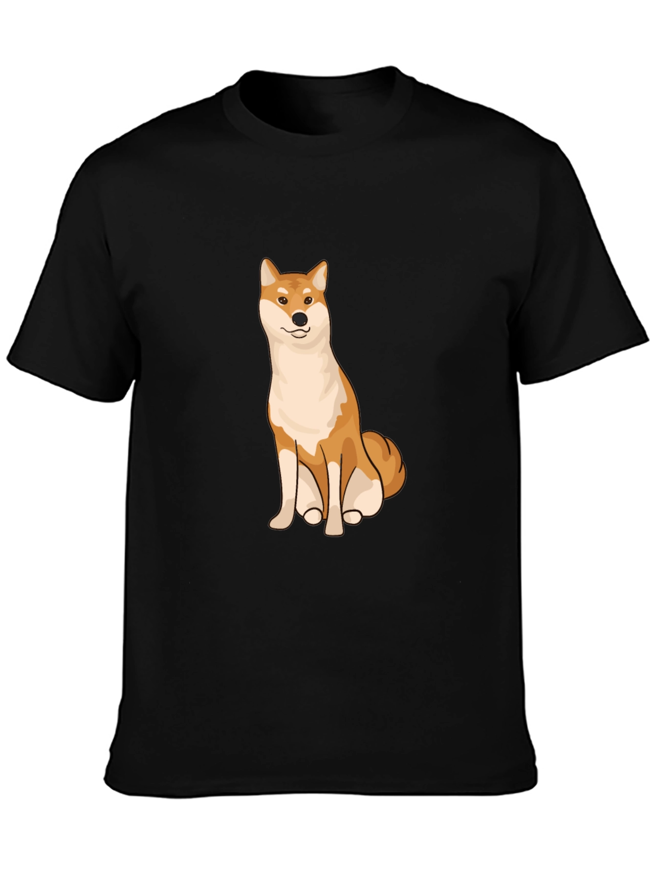 Shiba Inu Graphic Tee - Black Cotton T-Shirt