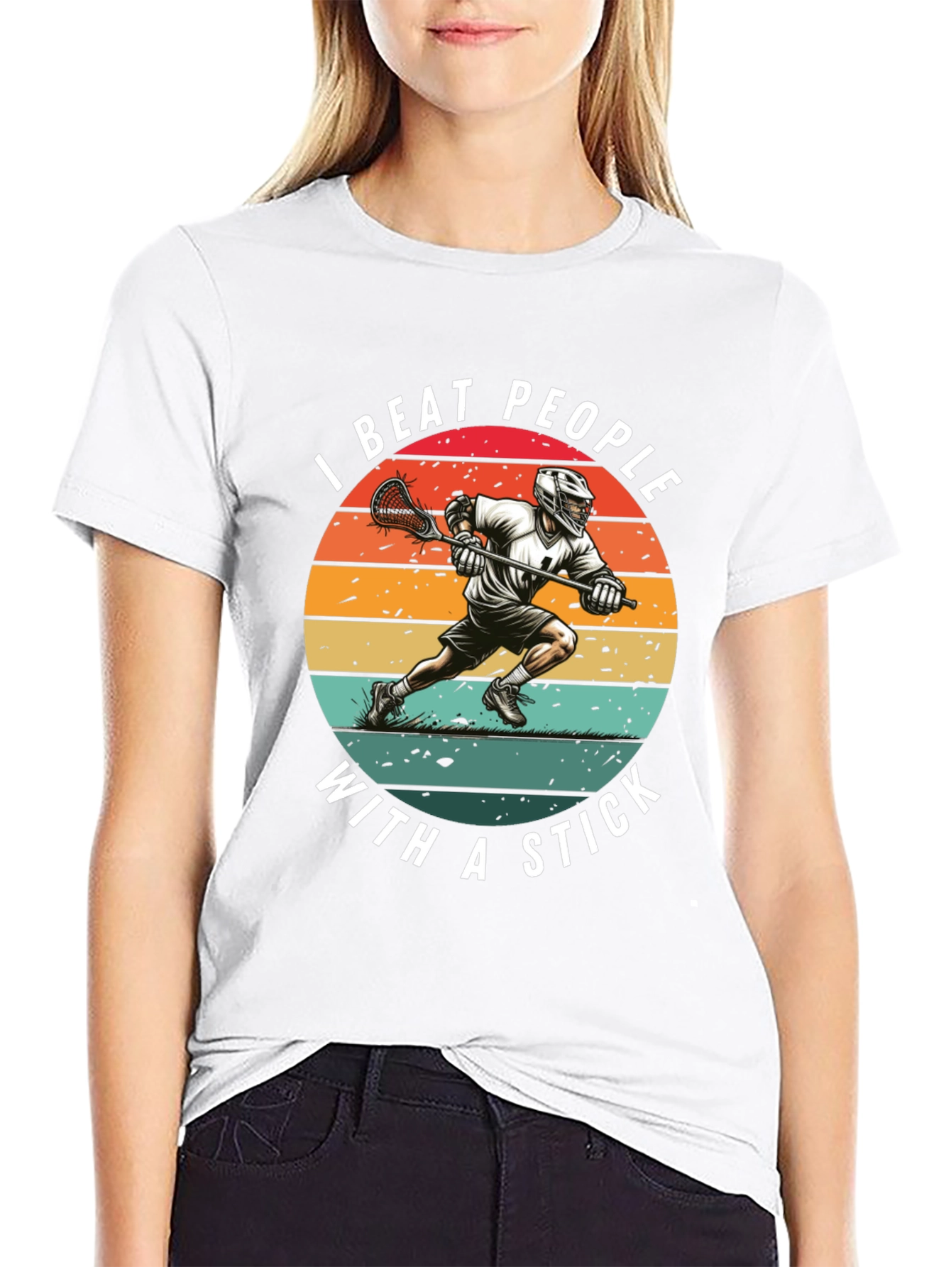 Lacrosse Stick T-Shirt: Beat People With a Stick!
