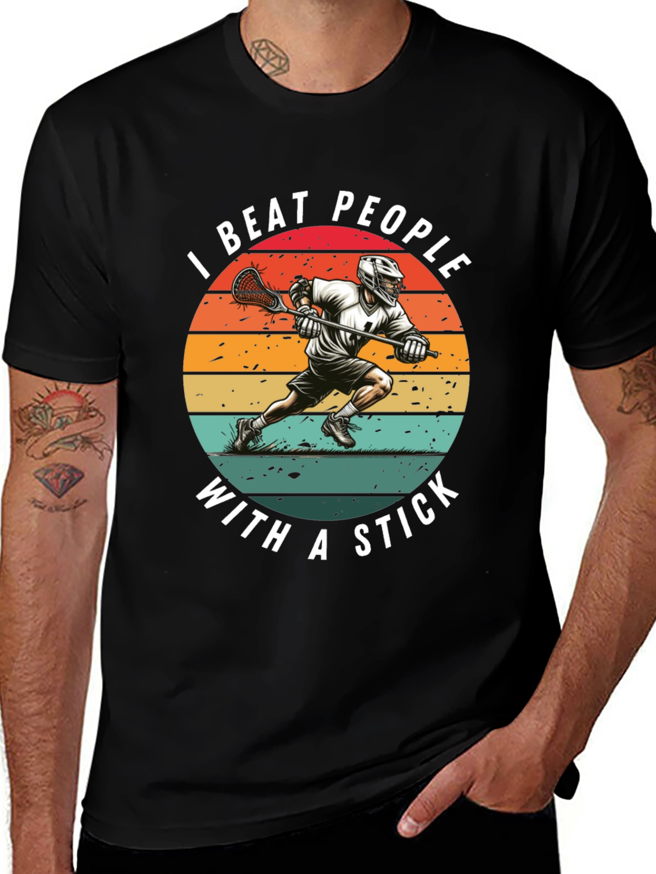 Lacrosse Stick T-Shirt: Beat People With a Stick!