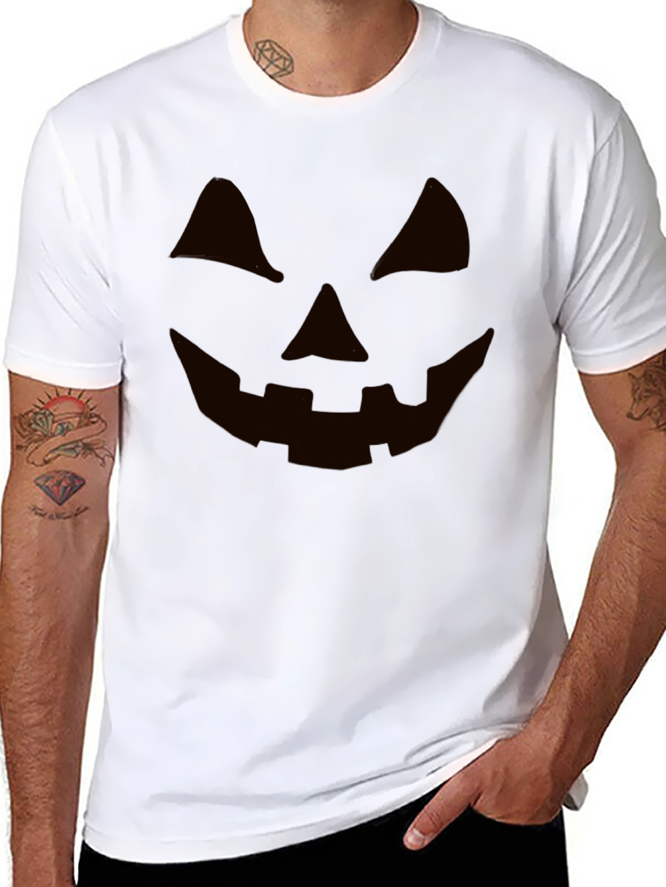 Halloween Jack-o-Lantern Face Black T-Shirt