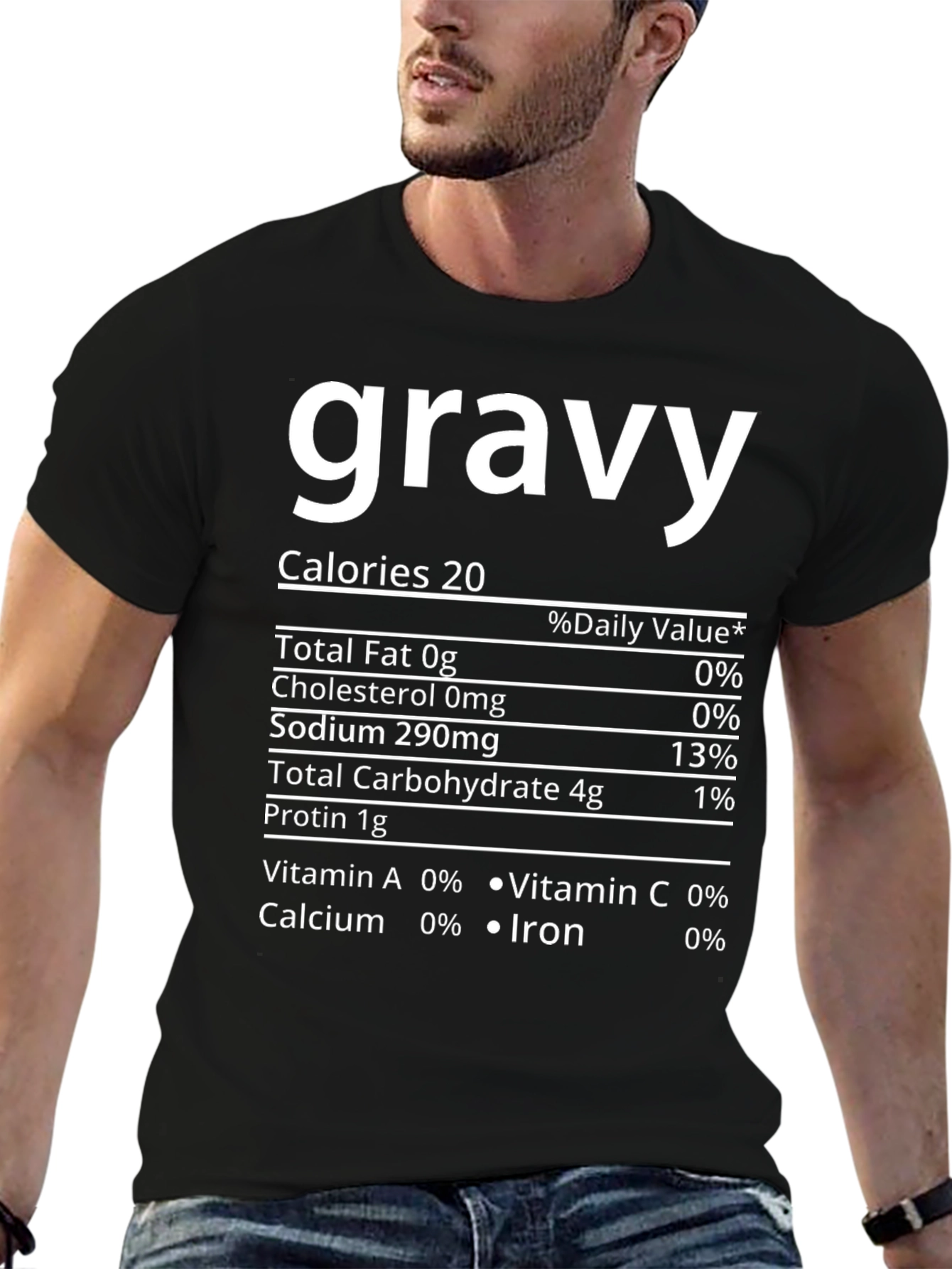 Gravy Nutrition Facts Black T-Shirt