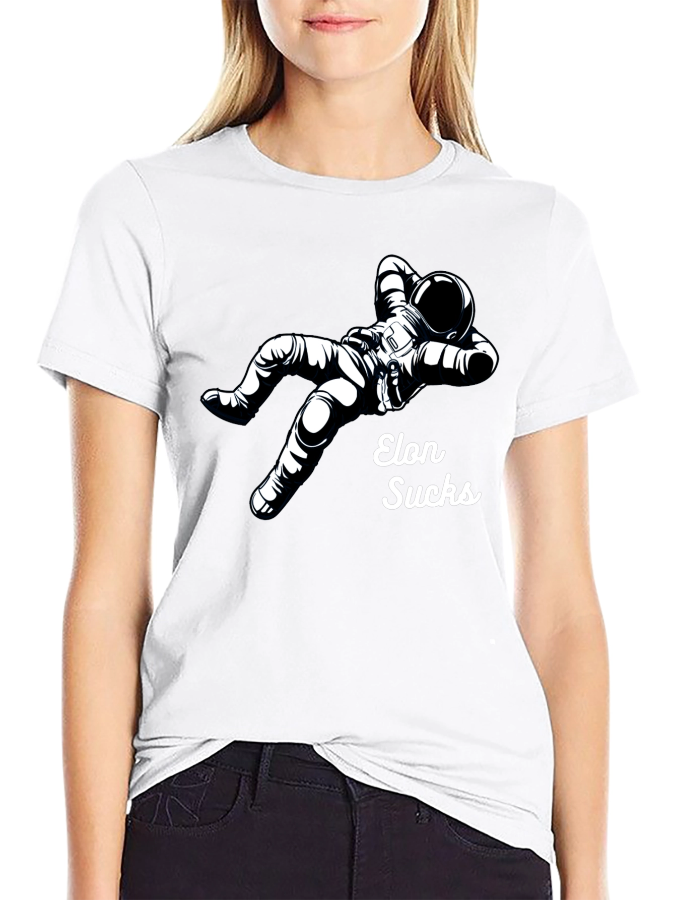 Elon Sucks Spaceman Graphic T-Shirt
