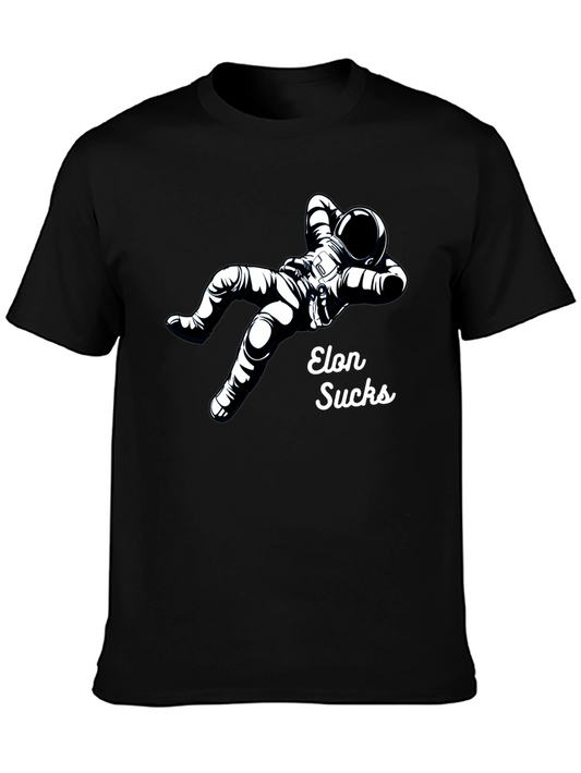 Elon Sucks Spaceman Graphic T-Shirt