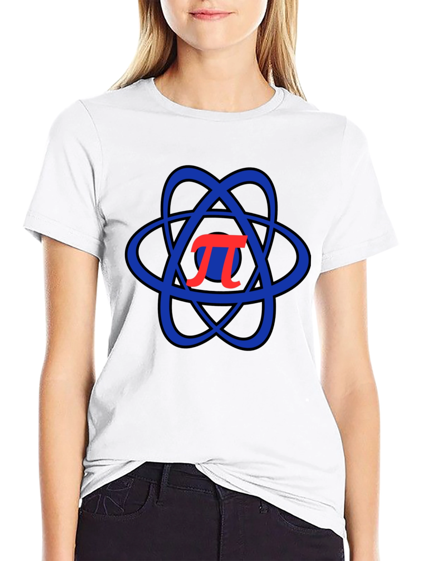 Pi Symbol Atom Black T-Shirt Science Geek Tee
