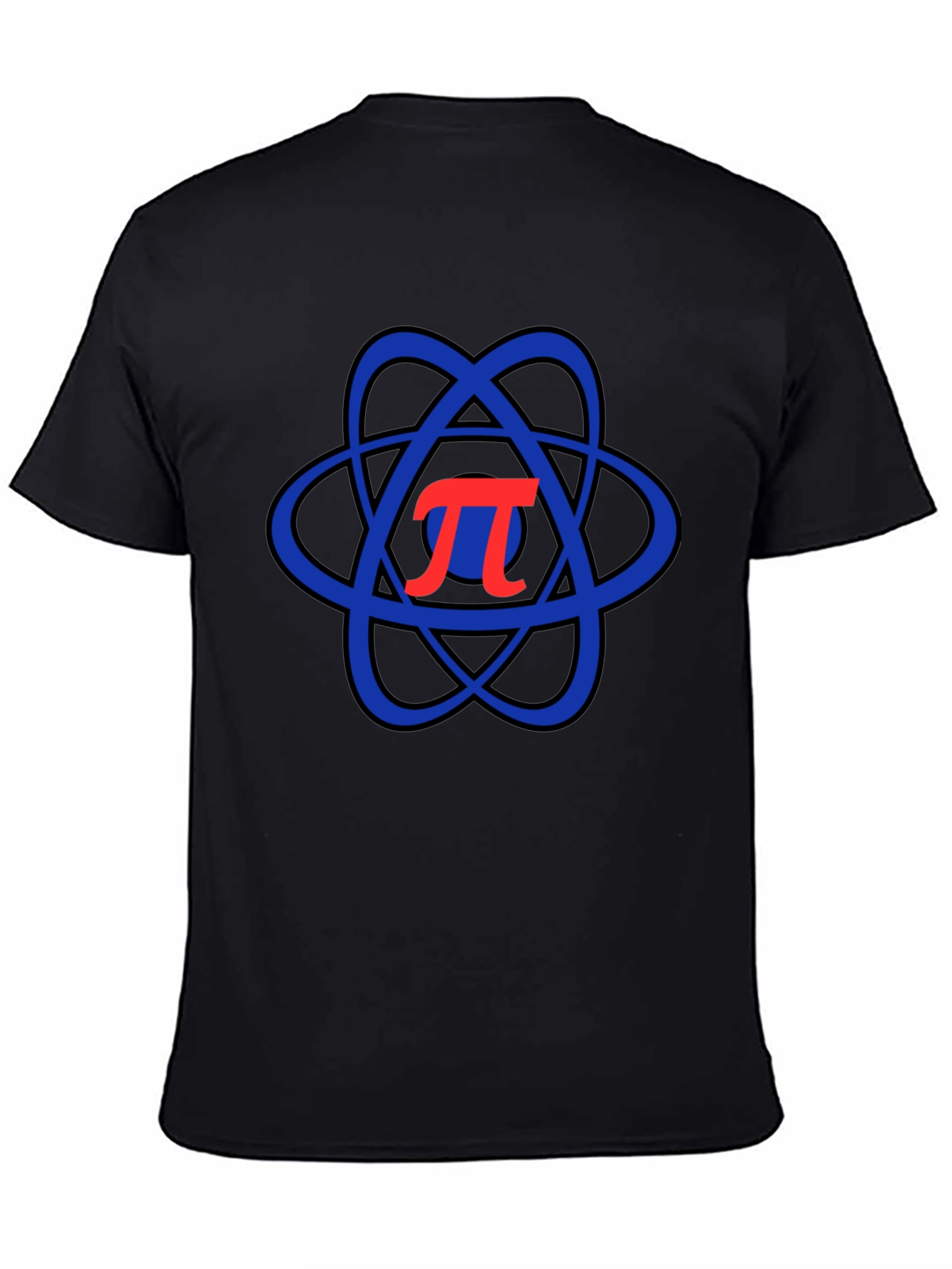Pi Symbol Atom Black T-Shirt Science Geek Tee