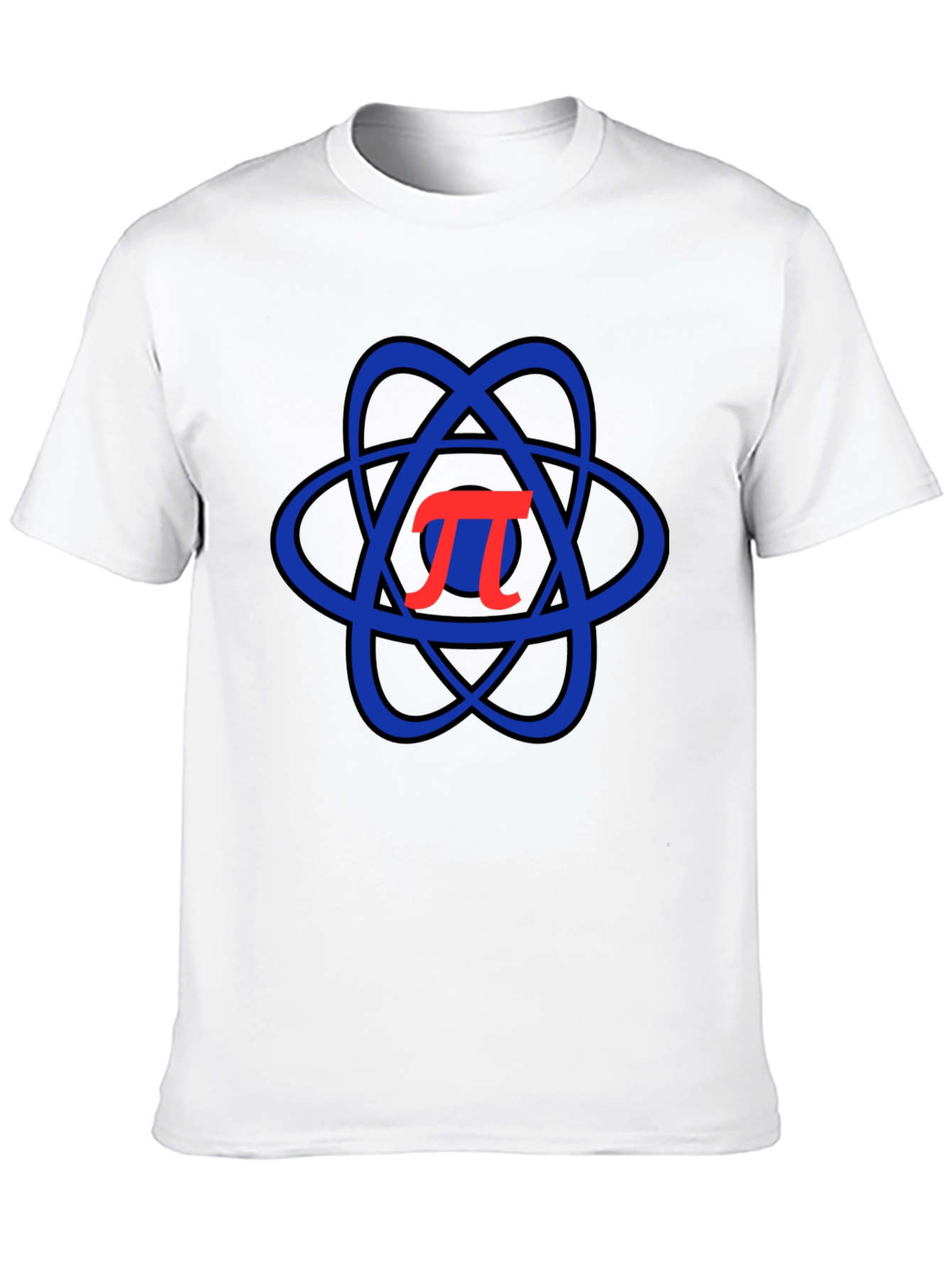 Pi Symbol Atom Black T-Shirt Science Geek Tee