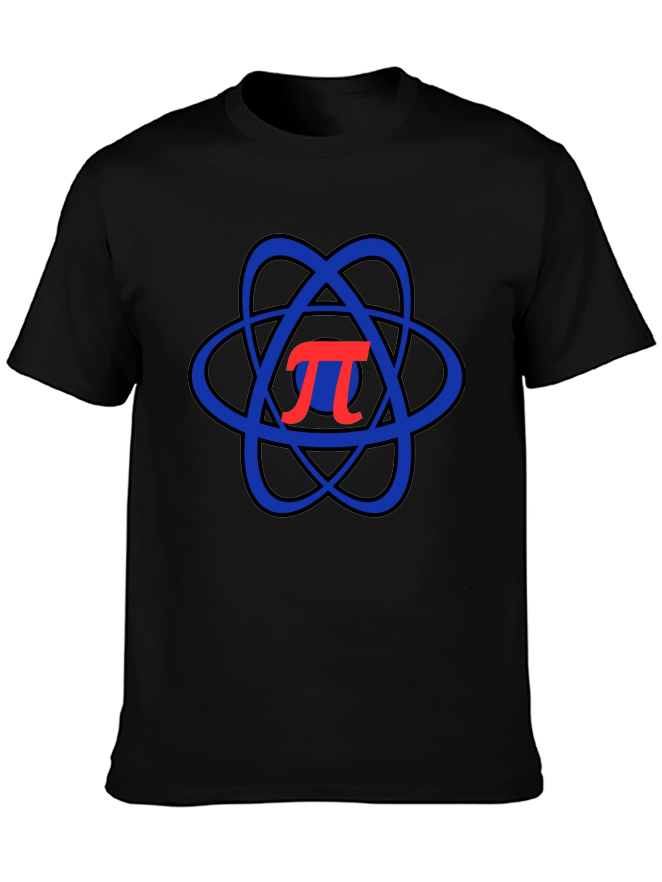Pi Symbol Atom Black T-Shirt Science Geek Tee