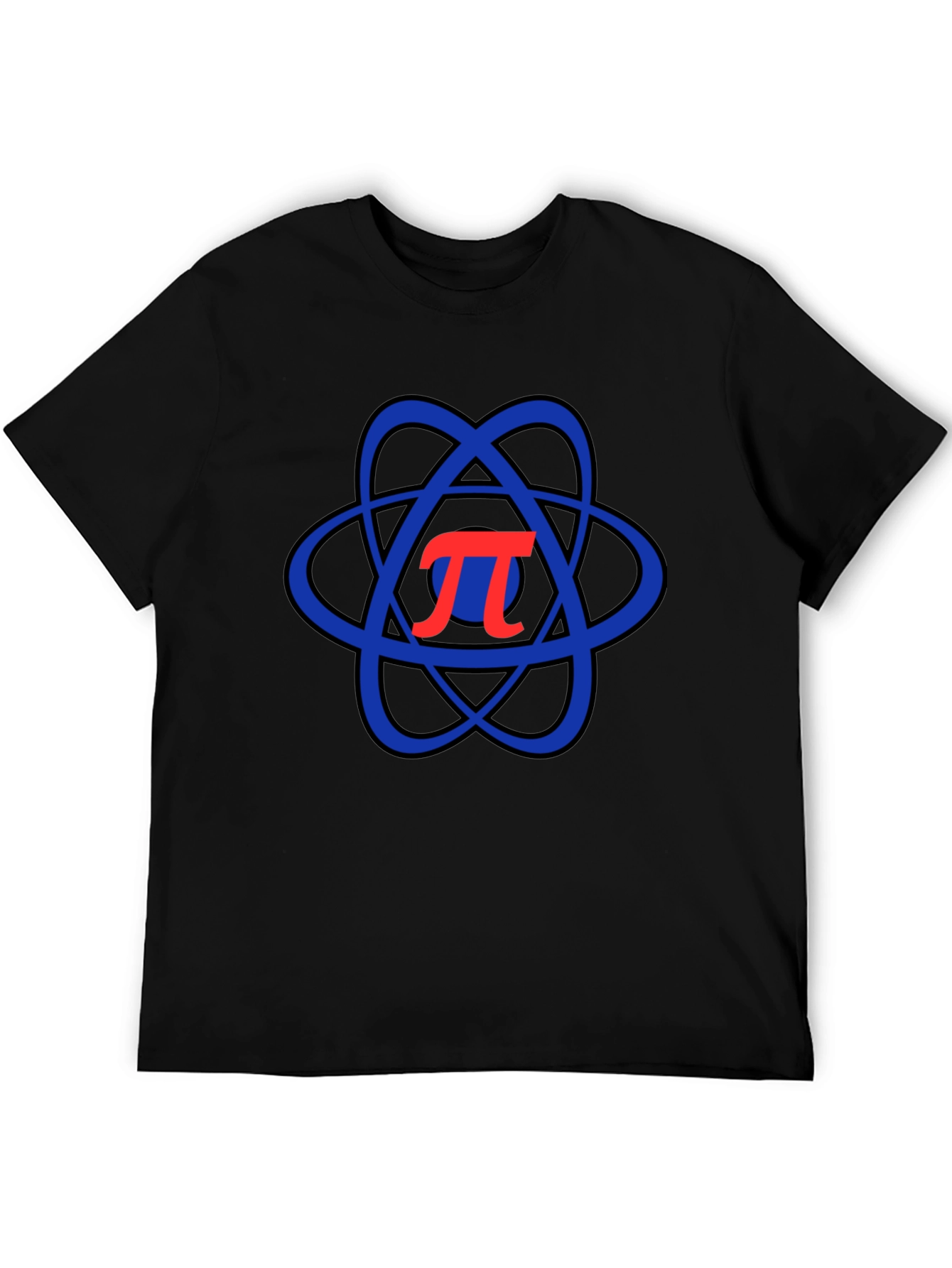 Pi Symbol Atom Black T-Shirt Science Geek Tee