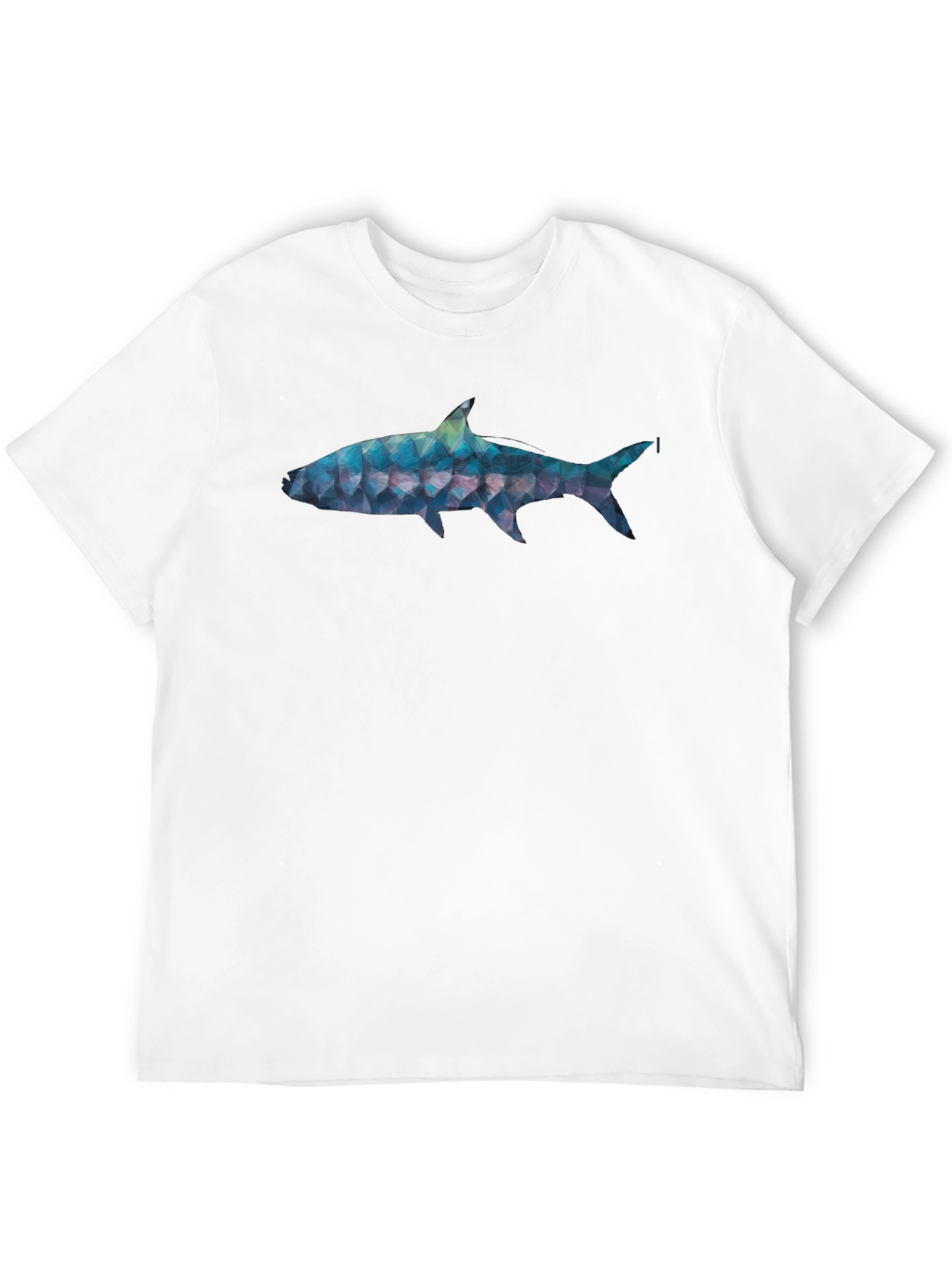 Geometric Shark Graphic Tee - Black