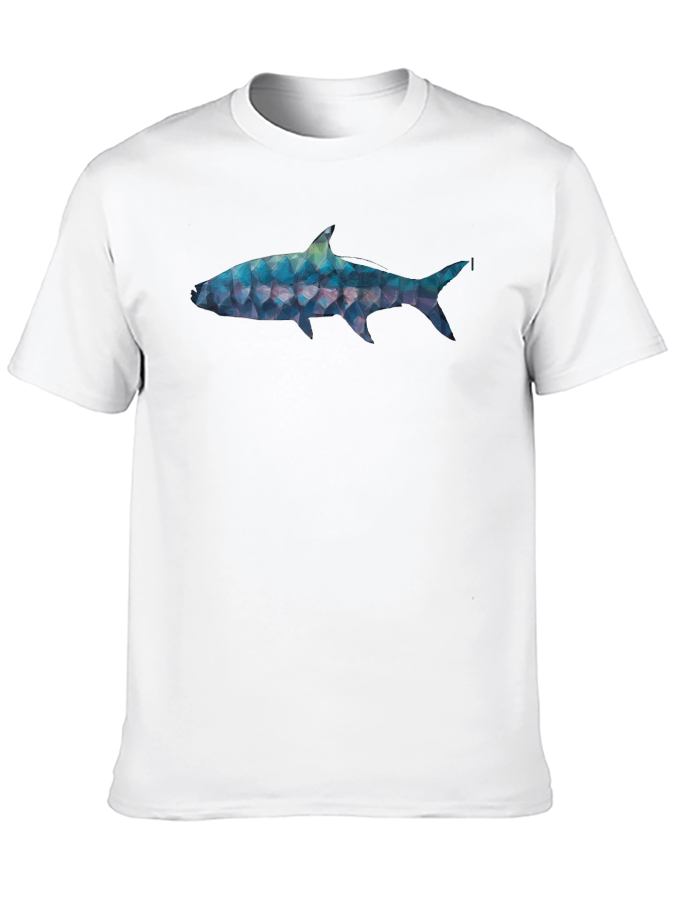 Geometric Shark Graphic Tee - Black