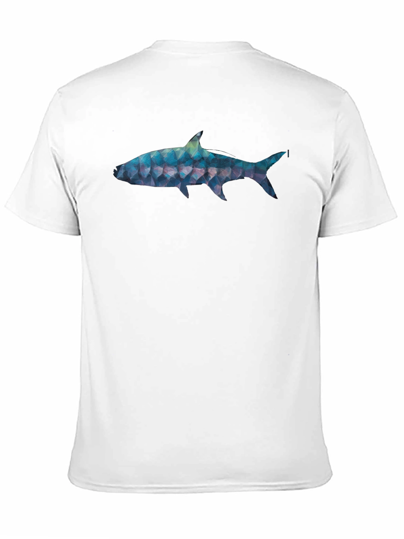 Geometric Shark Graphic Tee - Black