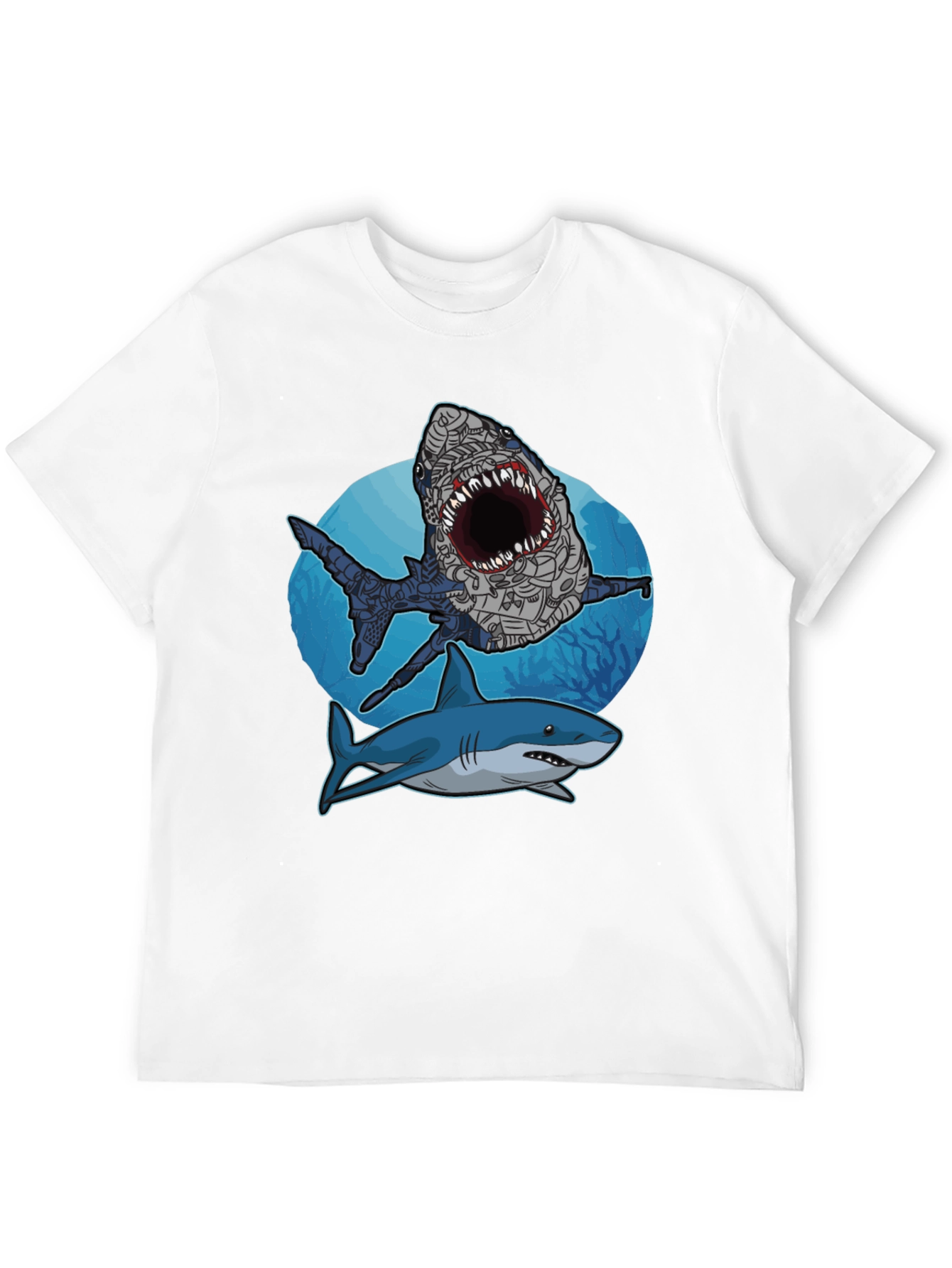 Shark Attack Graphic Tee - Stylish Mens Black T-Shirt