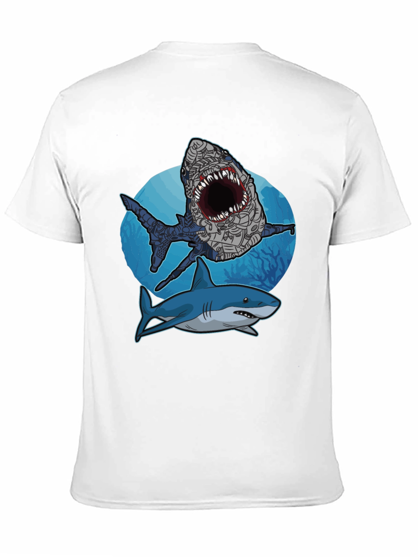 Shark Attack Graphic Tee - Stylish Mens Black T-Shirt