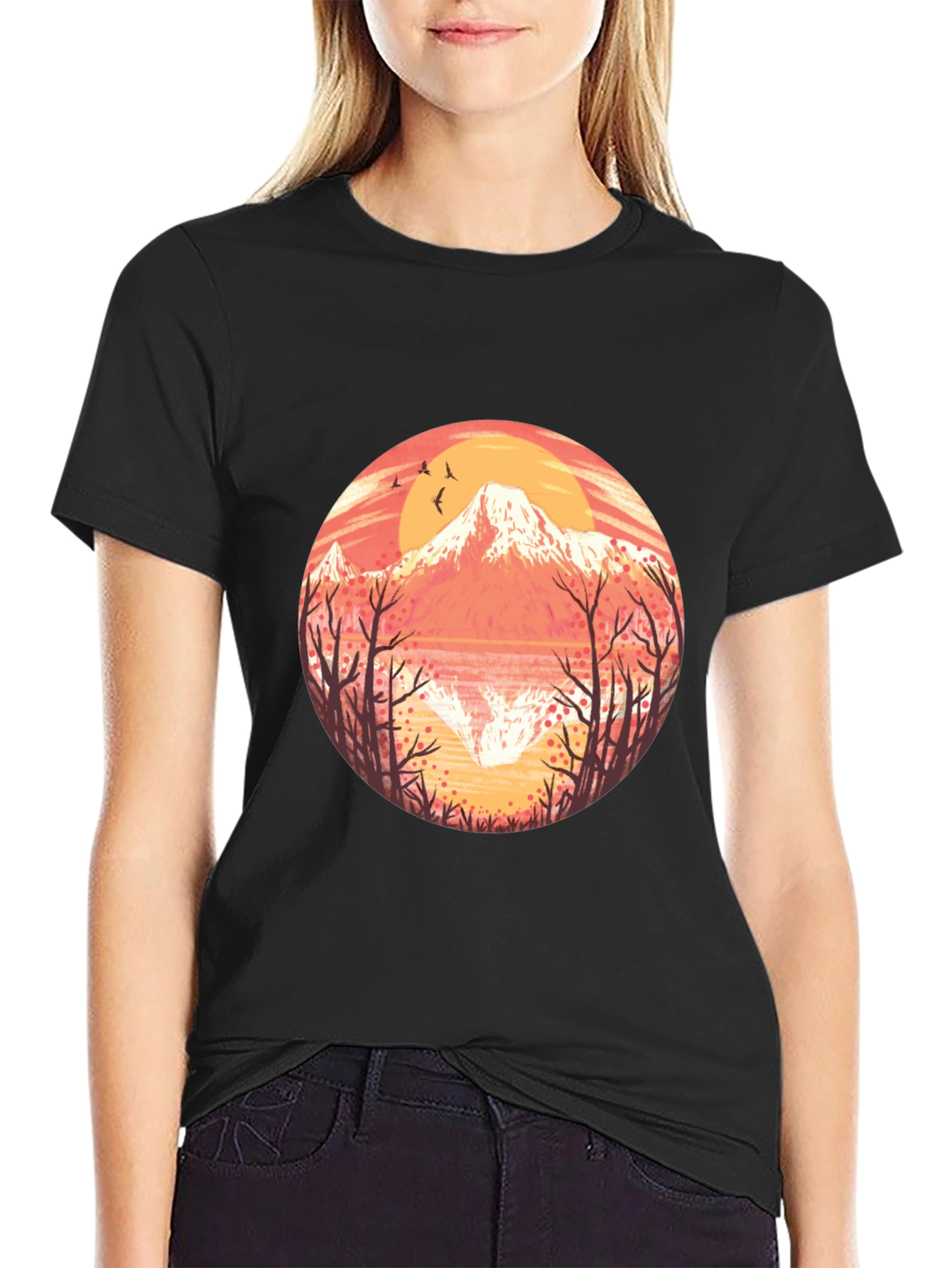 Mountain Sunset Graphic Tee - Stylish Nature Design