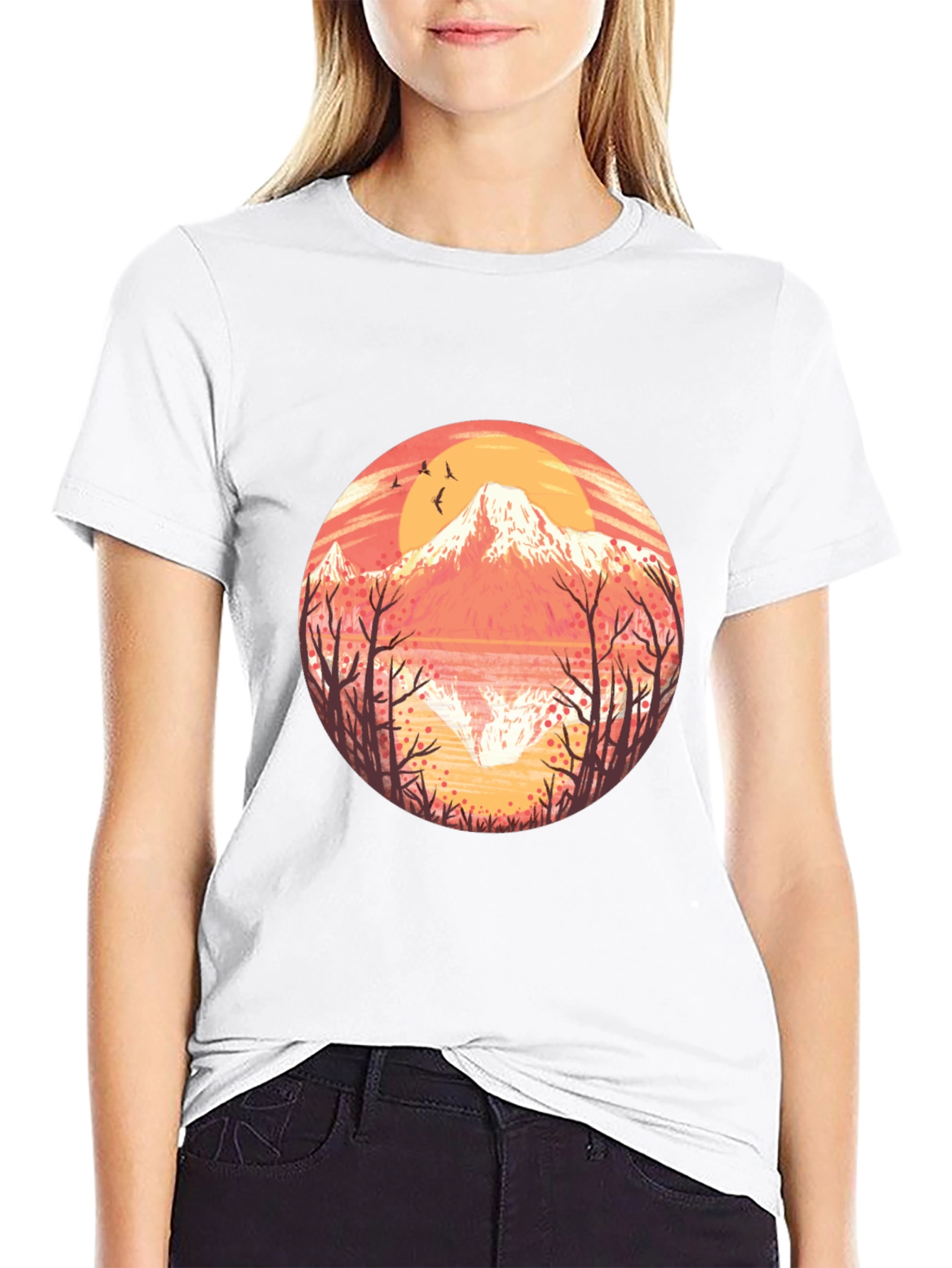 Mountain Sunset Graphic Tee - Stylish Nature Design