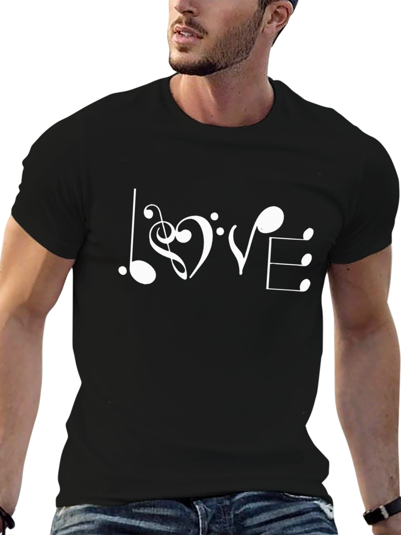 Musical Love Graphic Black T-Shirt