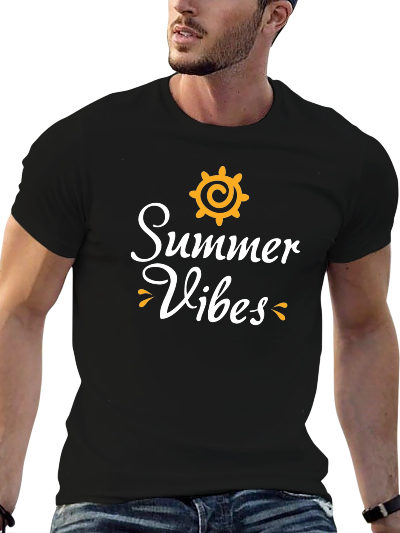 Summer Vibes Graphic Tee - Black Unisex T-Shirt