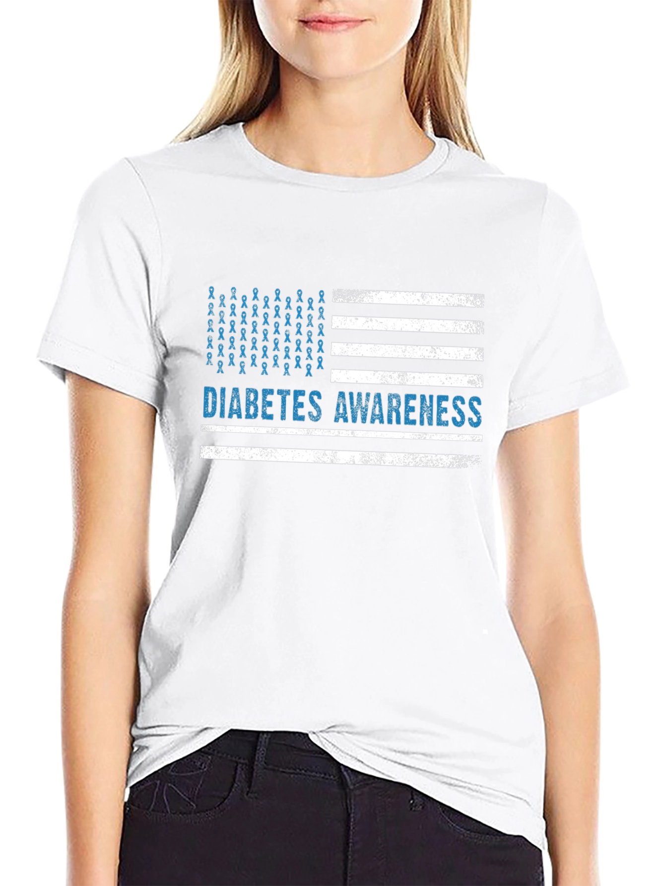 Diabetes Awareness American Flag T-Shirt