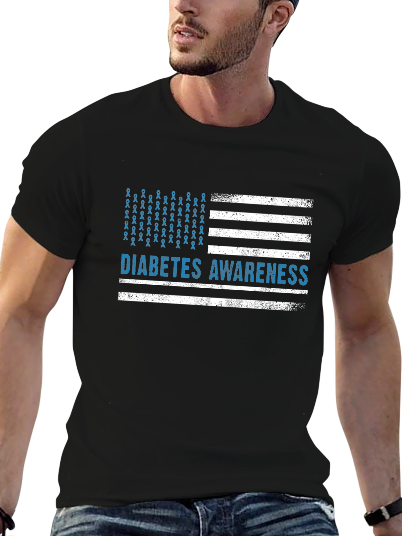 Diabetes Awareness American Flag T-Shirt