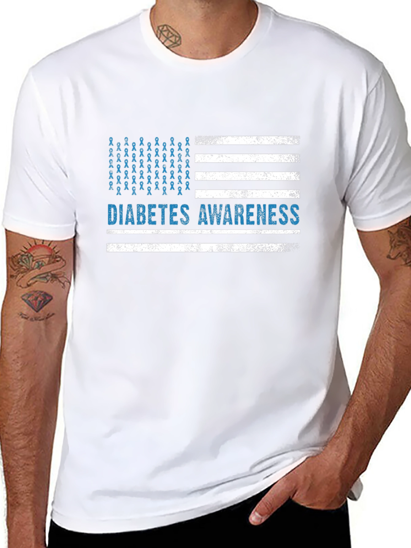 Diabetes Awareness American Flag T-Shirt