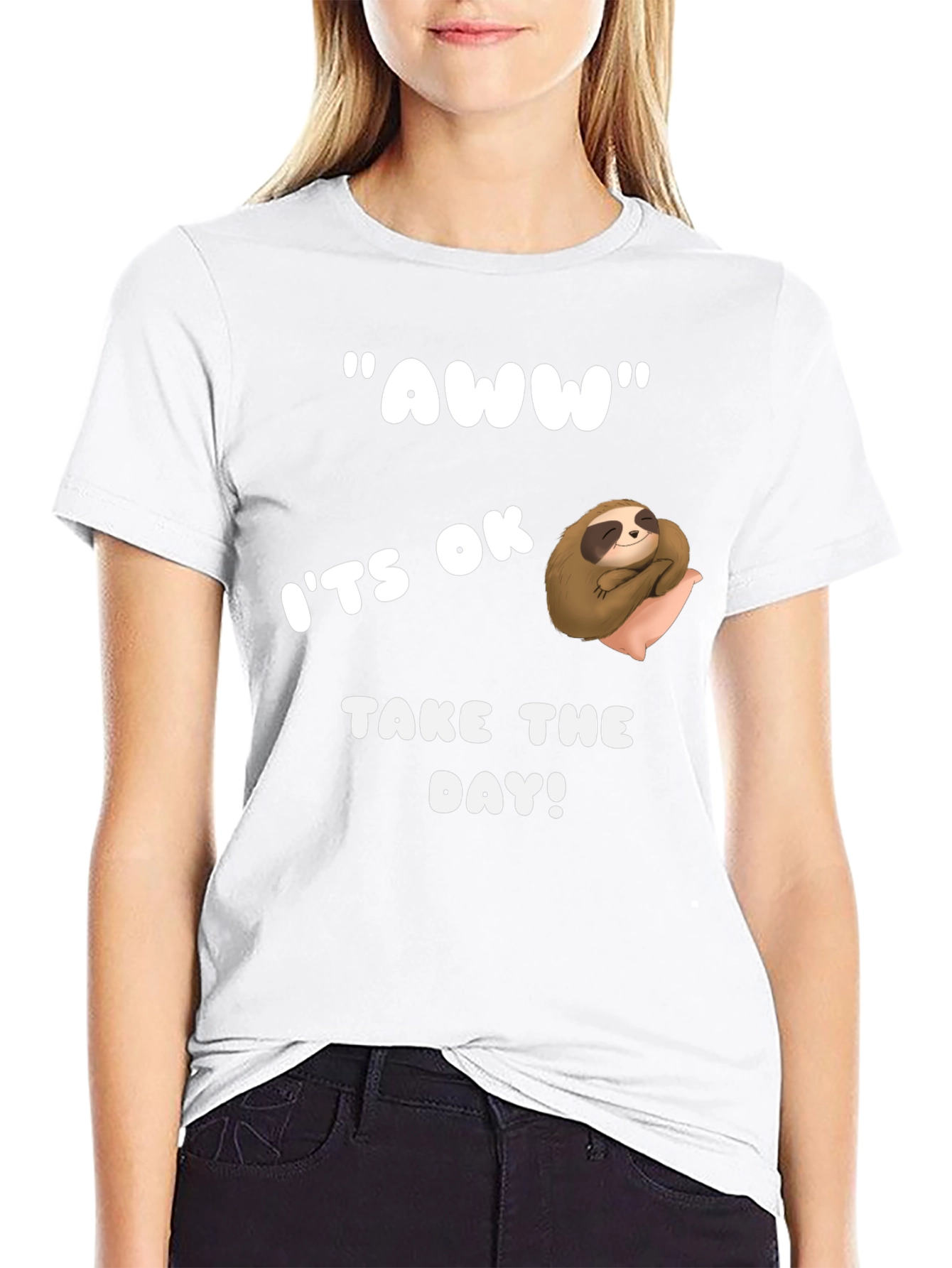 Relaxed Sloth Graphic Tee - Take the Day!