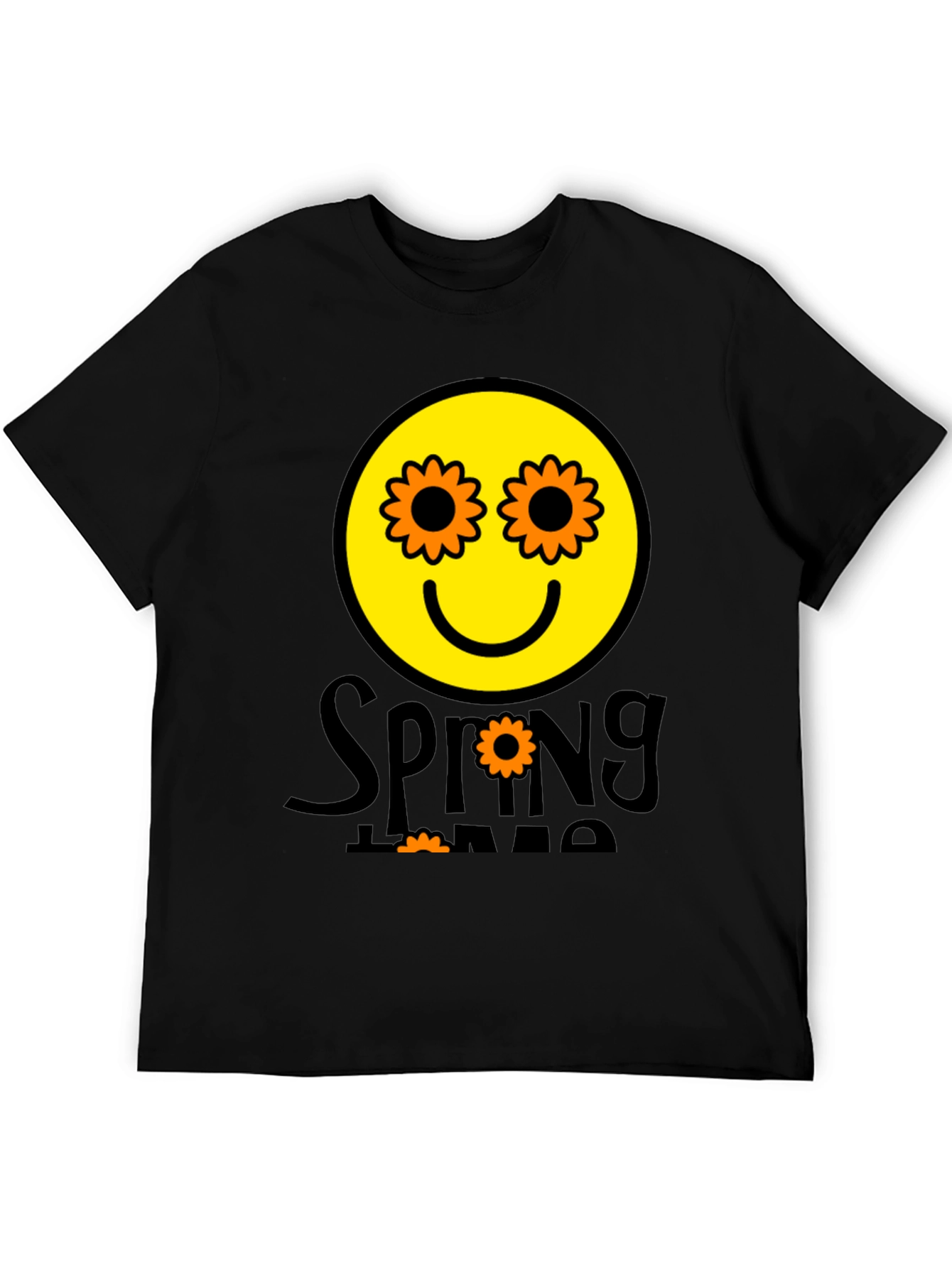 Spring Time Smiley Face Graphic T-Shirt