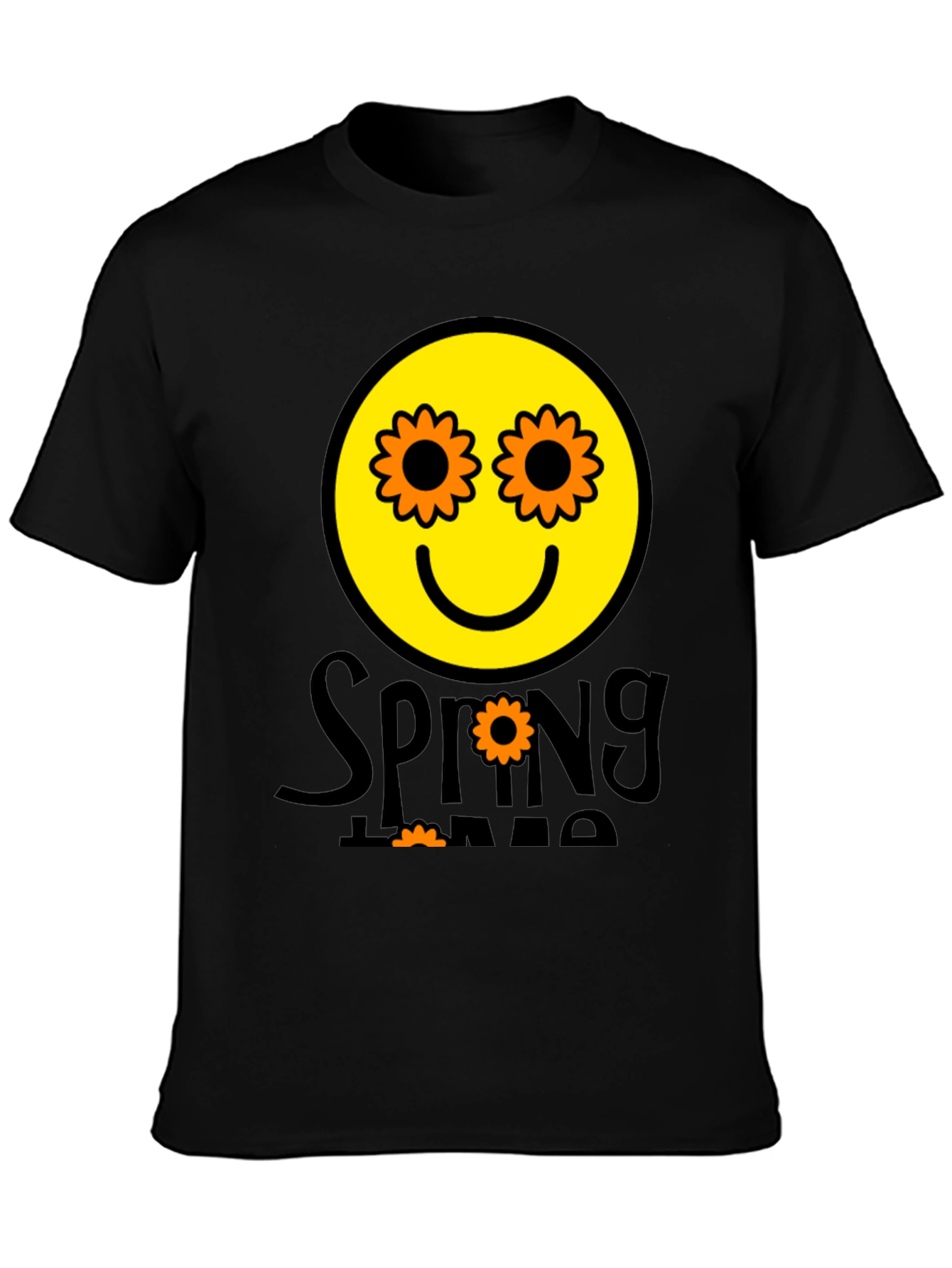 Spring Time Smiley Face Graphic T-Shirt