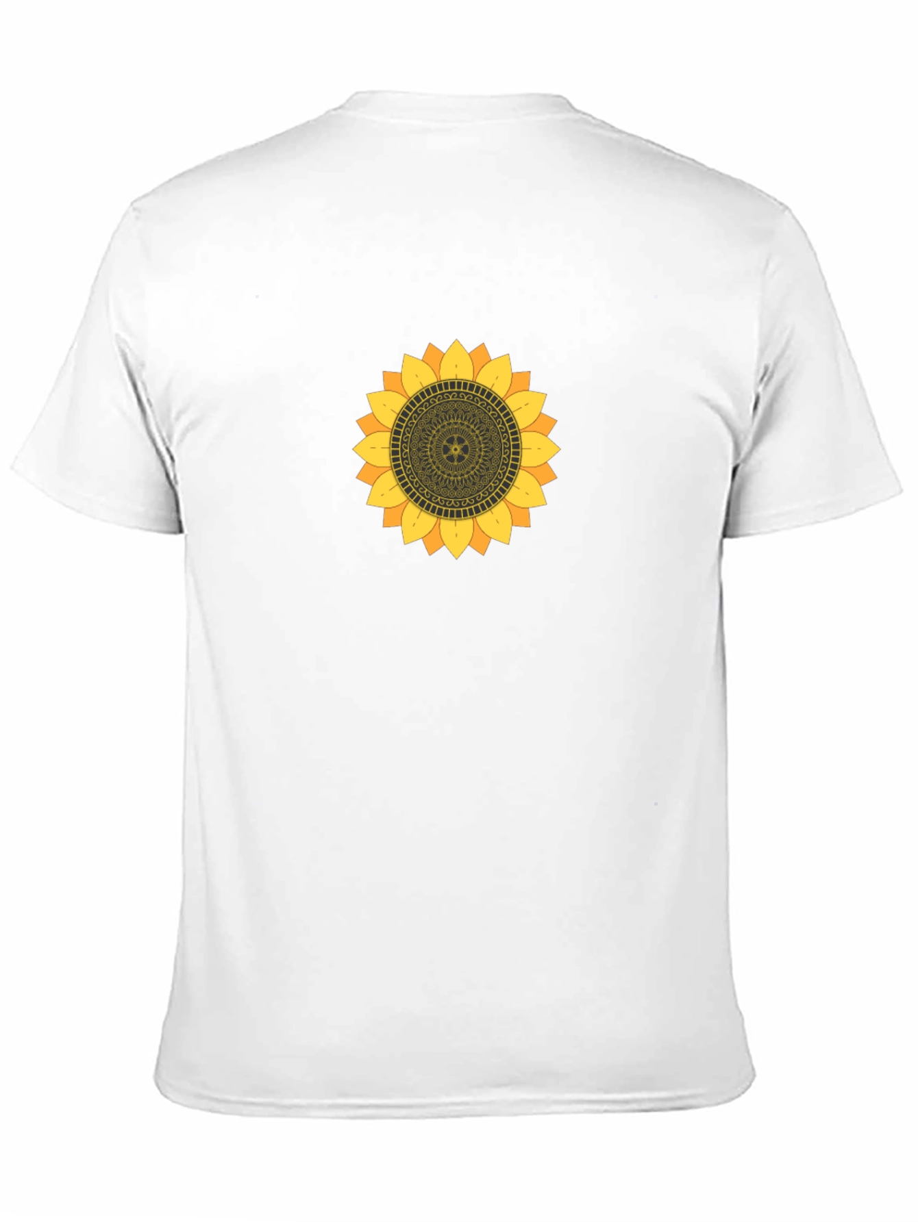 Sunflower Mandala Graphic Black T-Shirt