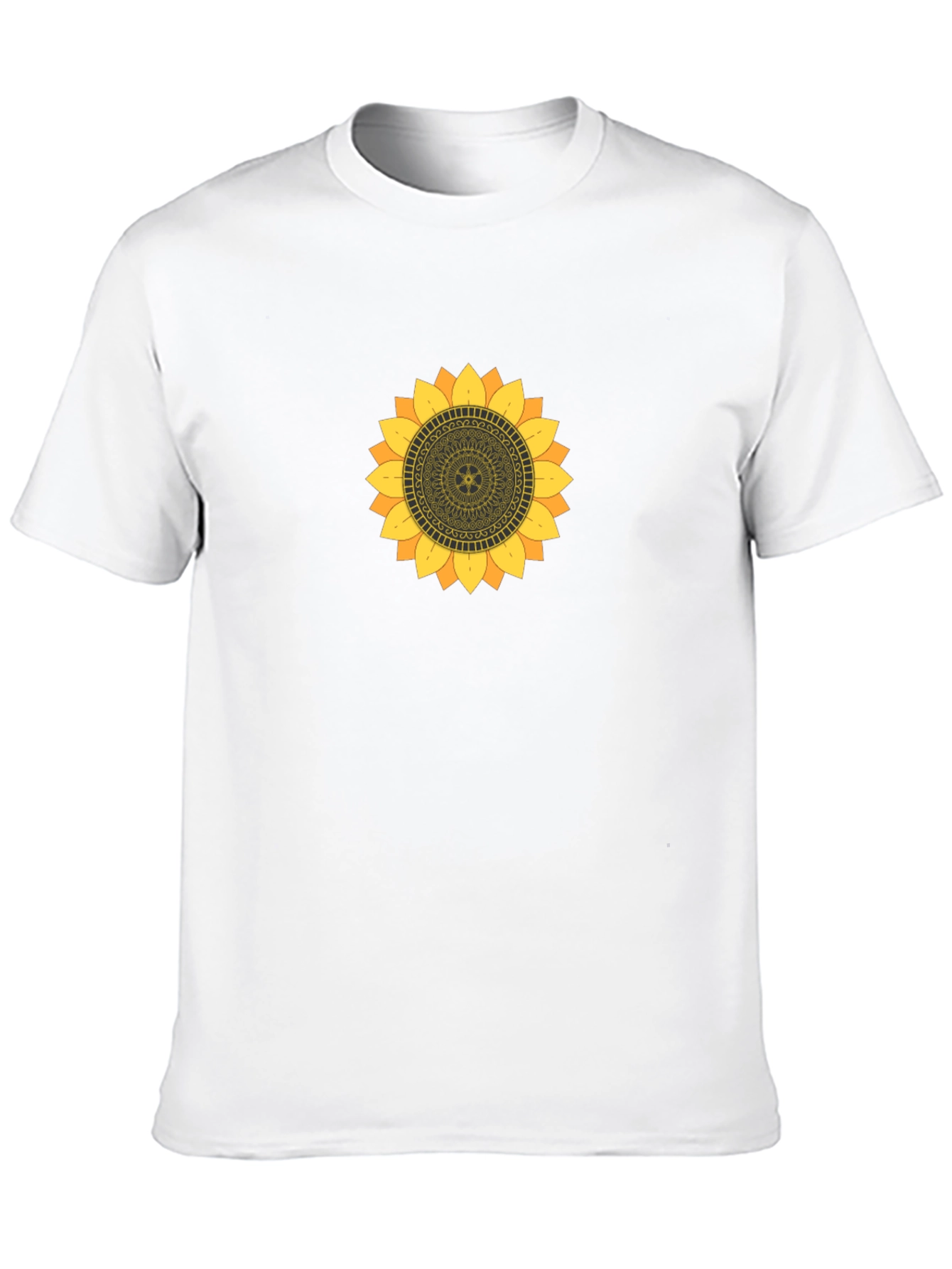 Sunflower Mandala Graphic Black T-Shirt