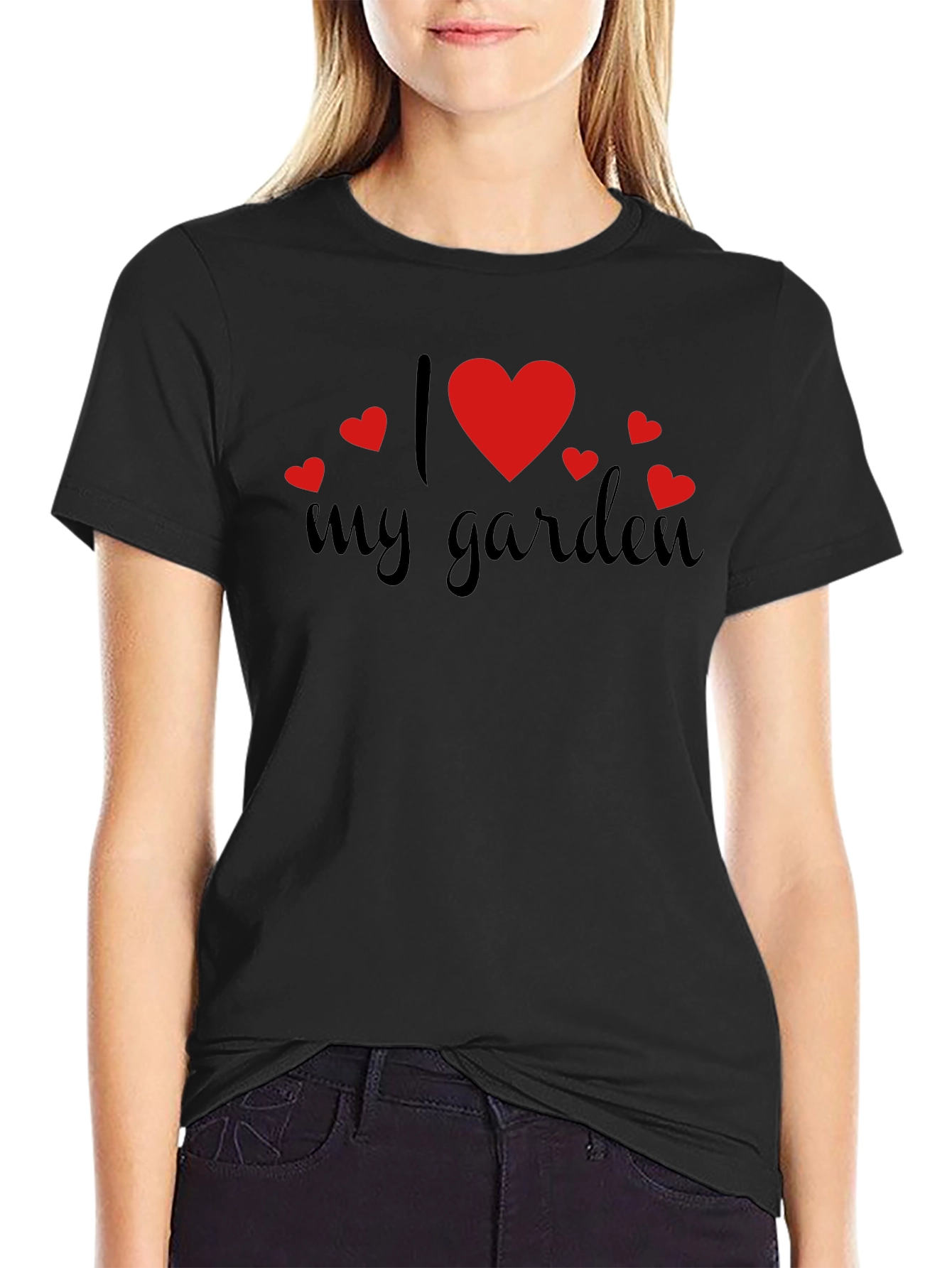 I Love My Garden Graphic Tee Black Casual Shirt