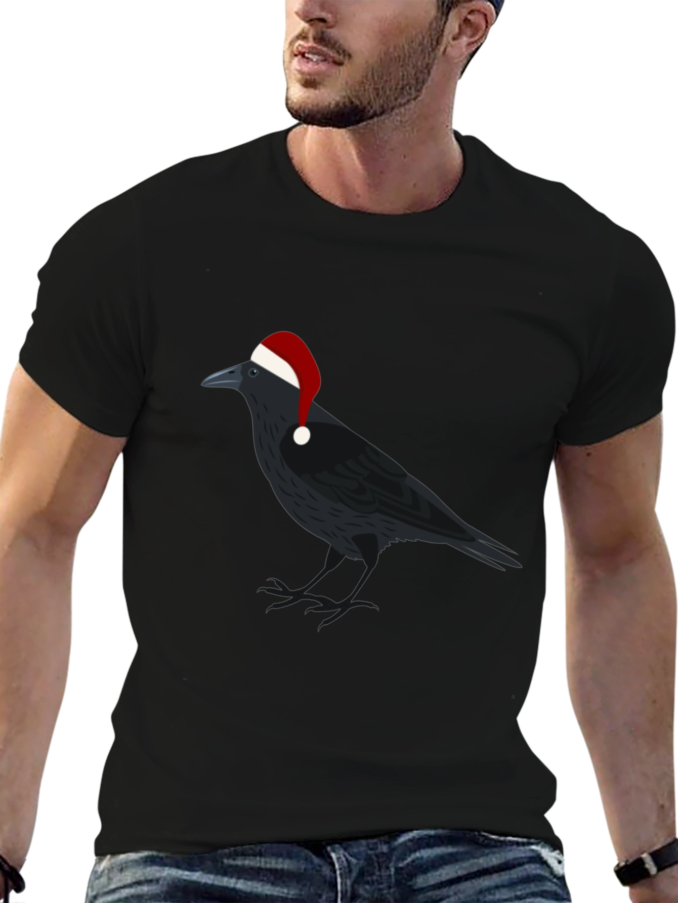 Crow Christmas T-Shirt - Holiday Raven Tee