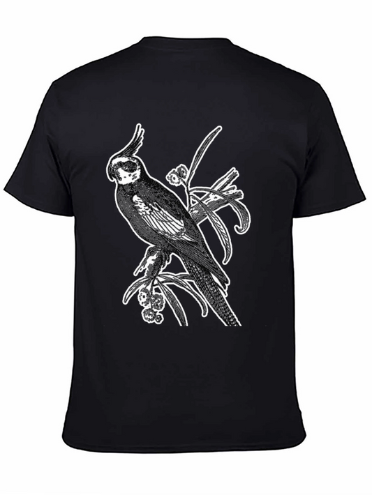 Cockatiel Graphic T-Shirt - Black Cotton Tee