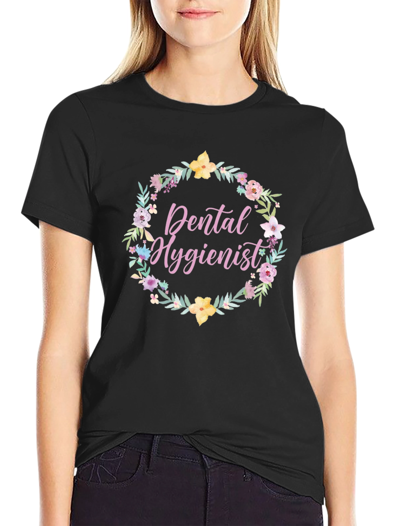 Floral Dental Hygienist T-Shirt