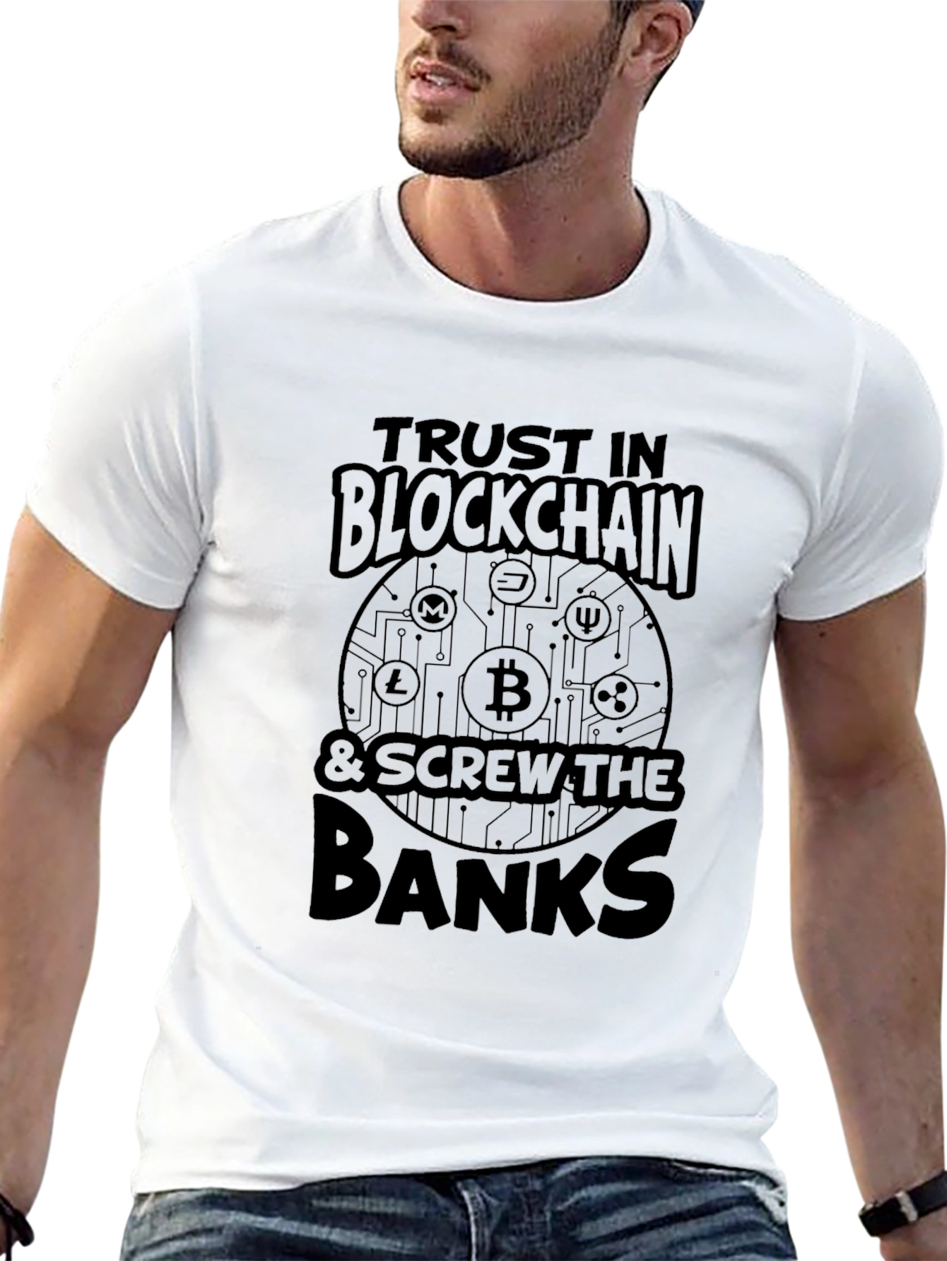 Trust Blockchain Tee - Bitcoin Crypto Shirt