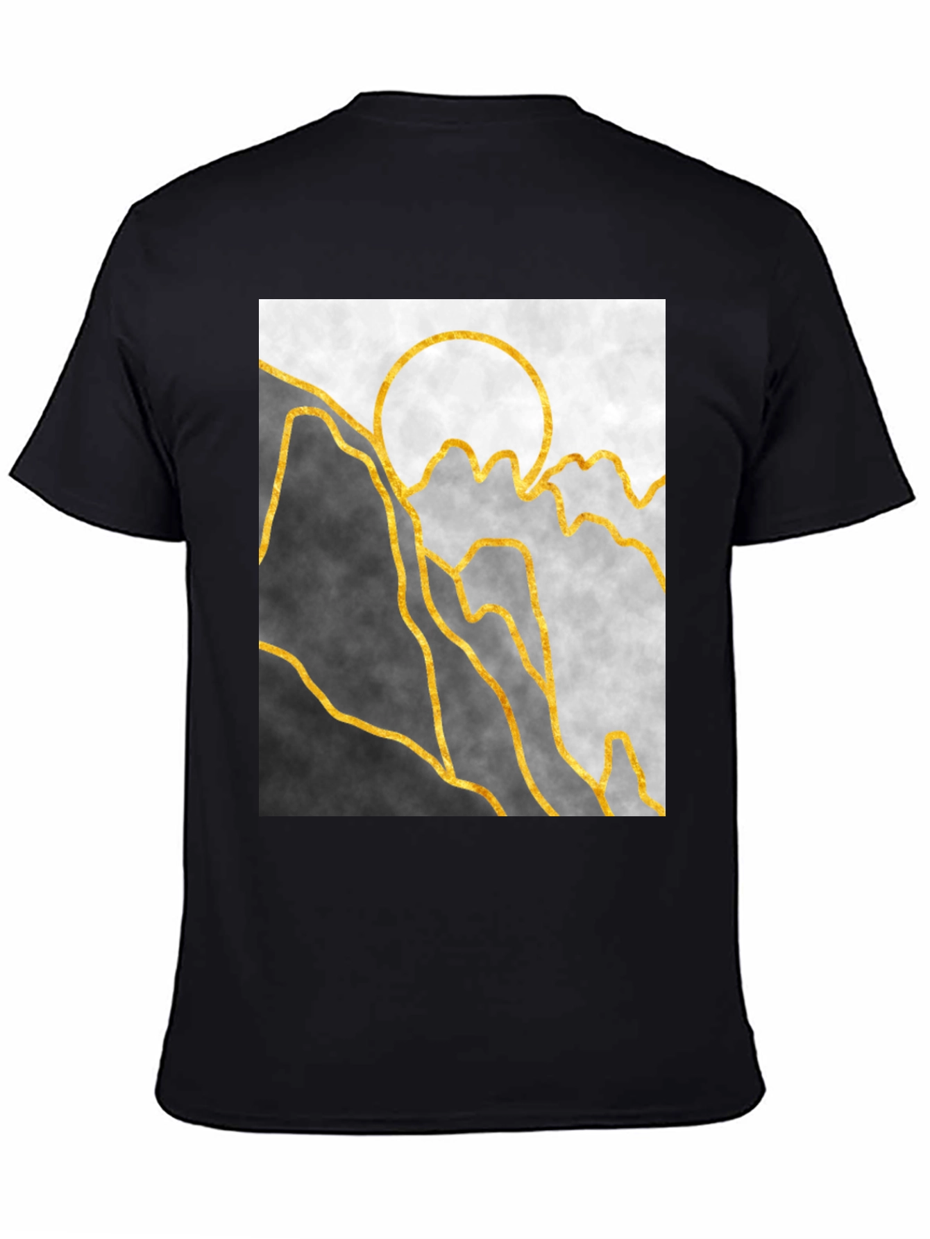 Abstract Mountain & Sun Graphic Tee