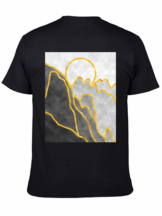 Abstract Mountain & Sun Graphic Tee