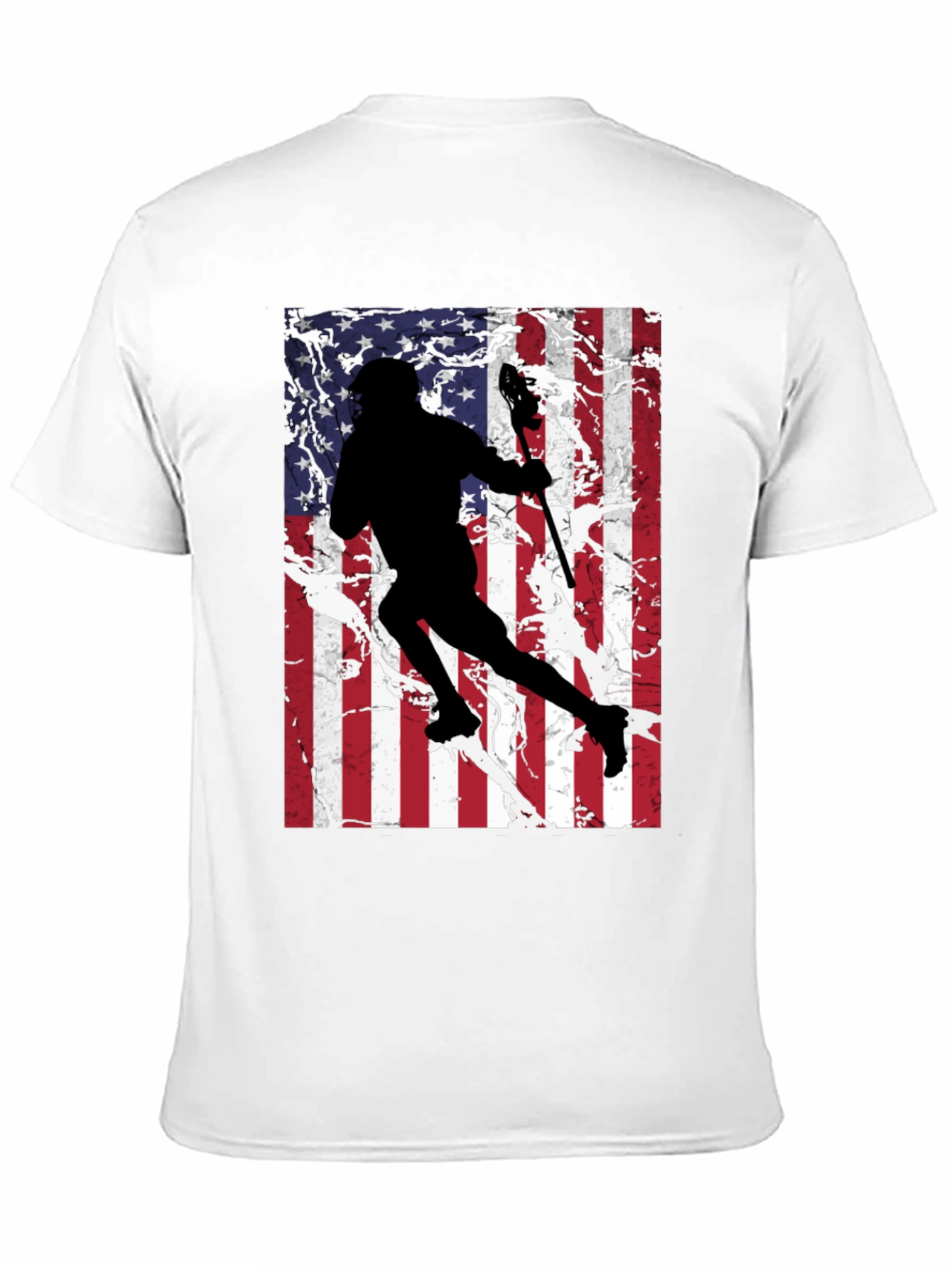 USA Lacrosse Player Graphic Tee - Patriotic Style