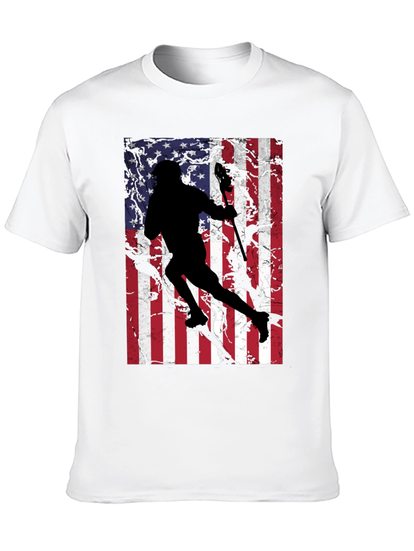USA Lacrosse Player Graphic Tee - Patriotic Style